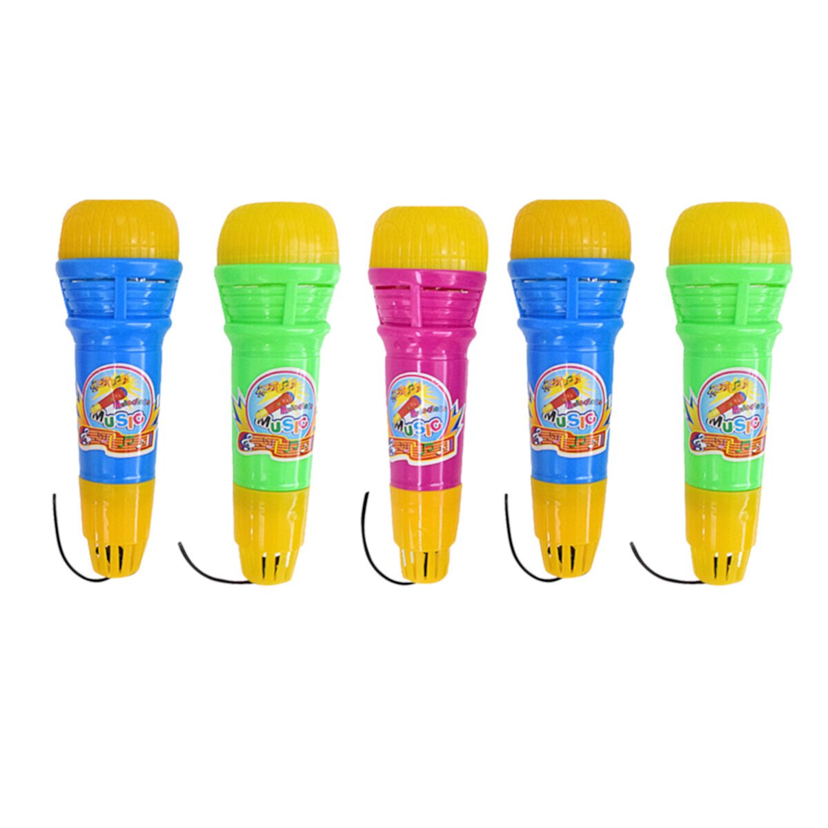 Kids Plastic Microphone Toy 5pcs Echo Sing Along for Birthday Party KTV Eease