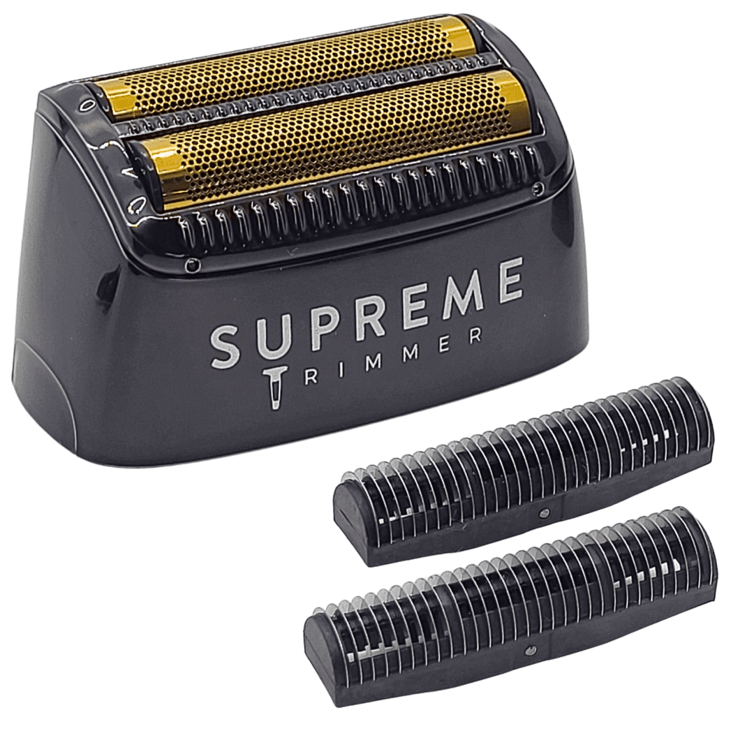 Supreme Trimmer Crunch Lite & SOLO Foil Shaver Kit | Pro Barber Electric Foil Razer STF600 & STF101 Set | Black Supreme Trimmer