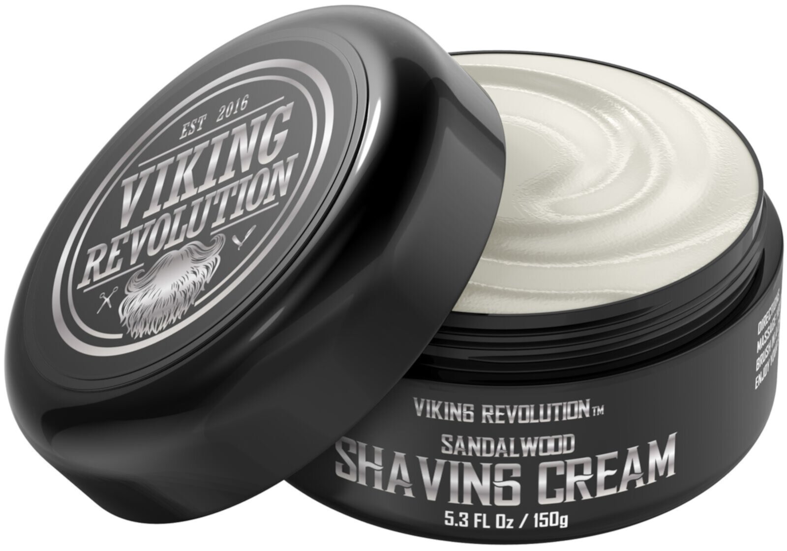 Viking Revolution - Luxury Shaving Cream (Крем) for Men - Sandalwood - Valentines Day Gifts For Men - Soft, Smooth & Silky - 5.3oz Viking Revolution