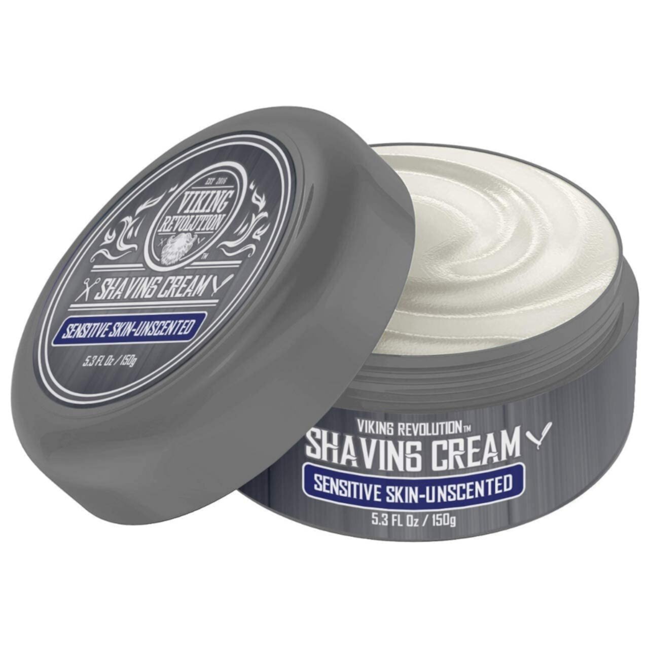 Viking Revolution - Luxury Shaving Cream (Крем) for Men - Unscented - Soft, Smooth & Silky - 5.3oz Viking Revolution