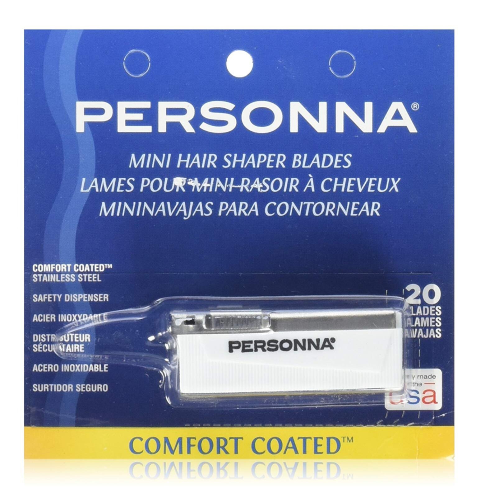 Personna Mini Hair Shaper Blades, Comfort Coated, Extra Sharp Stainless, 20 Count Personna