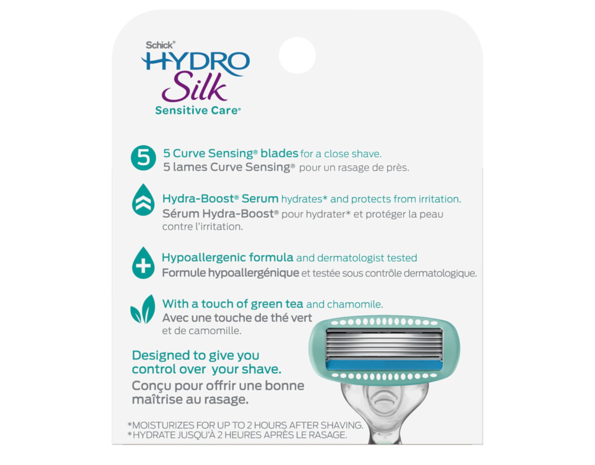 Schick Women's Razor Blade Refills, Hydro Silk 5 Sensitive Care, 4 Count (Packaging May Vary) Schick