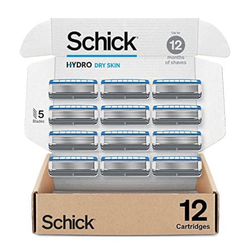 Schick Hydro Dry Skin Refills -- Schick Razor Refills for Men, Men's Razor Refills, 12 Count Schick