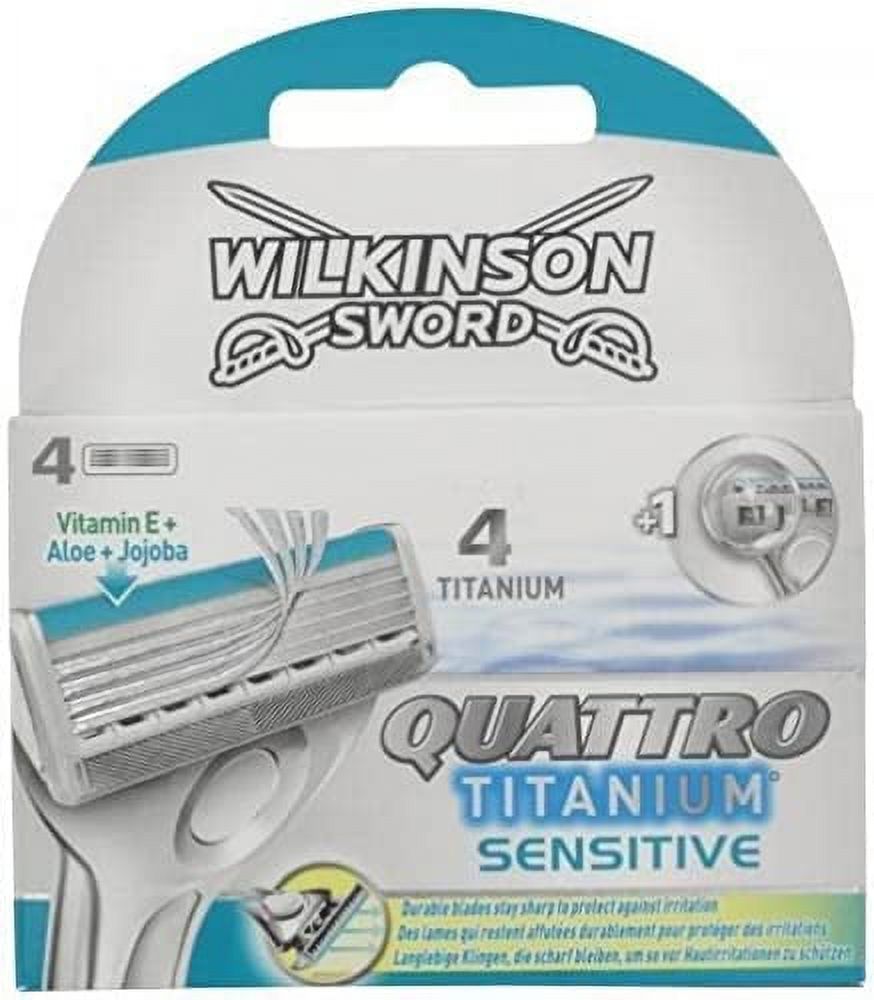 Wilkinson Sword Quattro Titanium Sensitive Razor Blade, 4 Count Wilkinson Sword