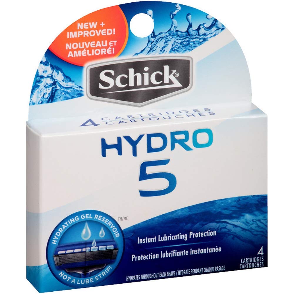 Schick Hydro 5 Blade Razor Cartridge Refill, 4 Units Schick