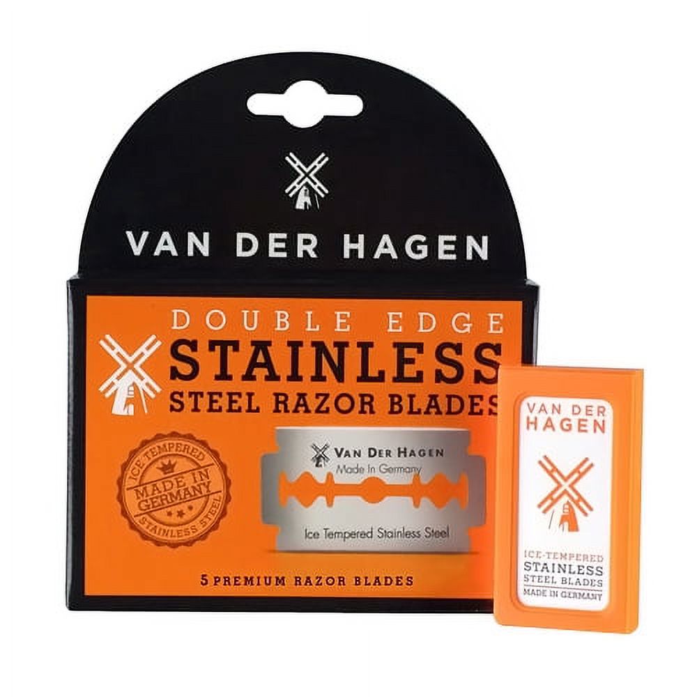 Van Der Hagen Double Edge Stainless Steel Razor Blades, 5 Ea Van Der Hagen