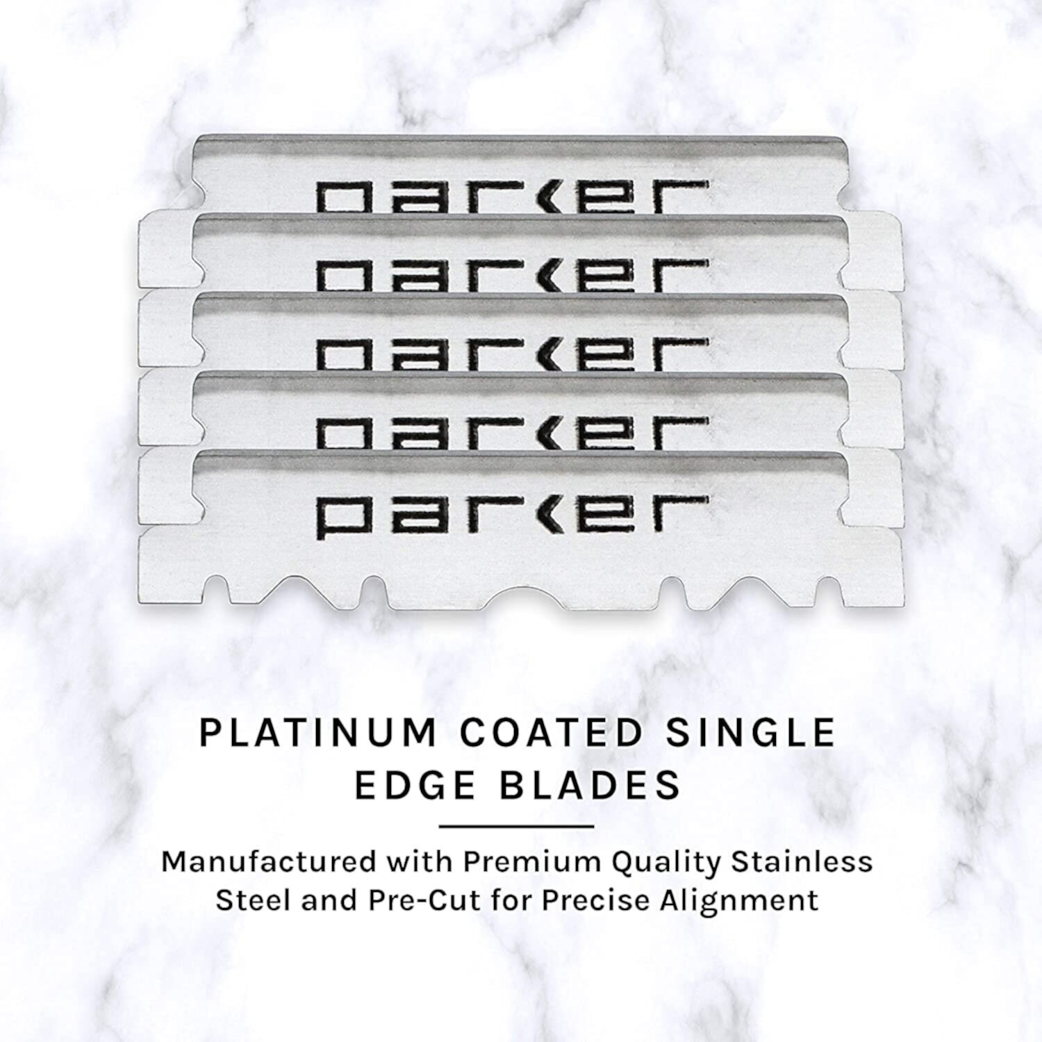 Parker Safety Razor Disposable Premium Platinum Coated Razor Blades (Pack of 2 Boxes With 100 Blades Each) Parker Safety Razor