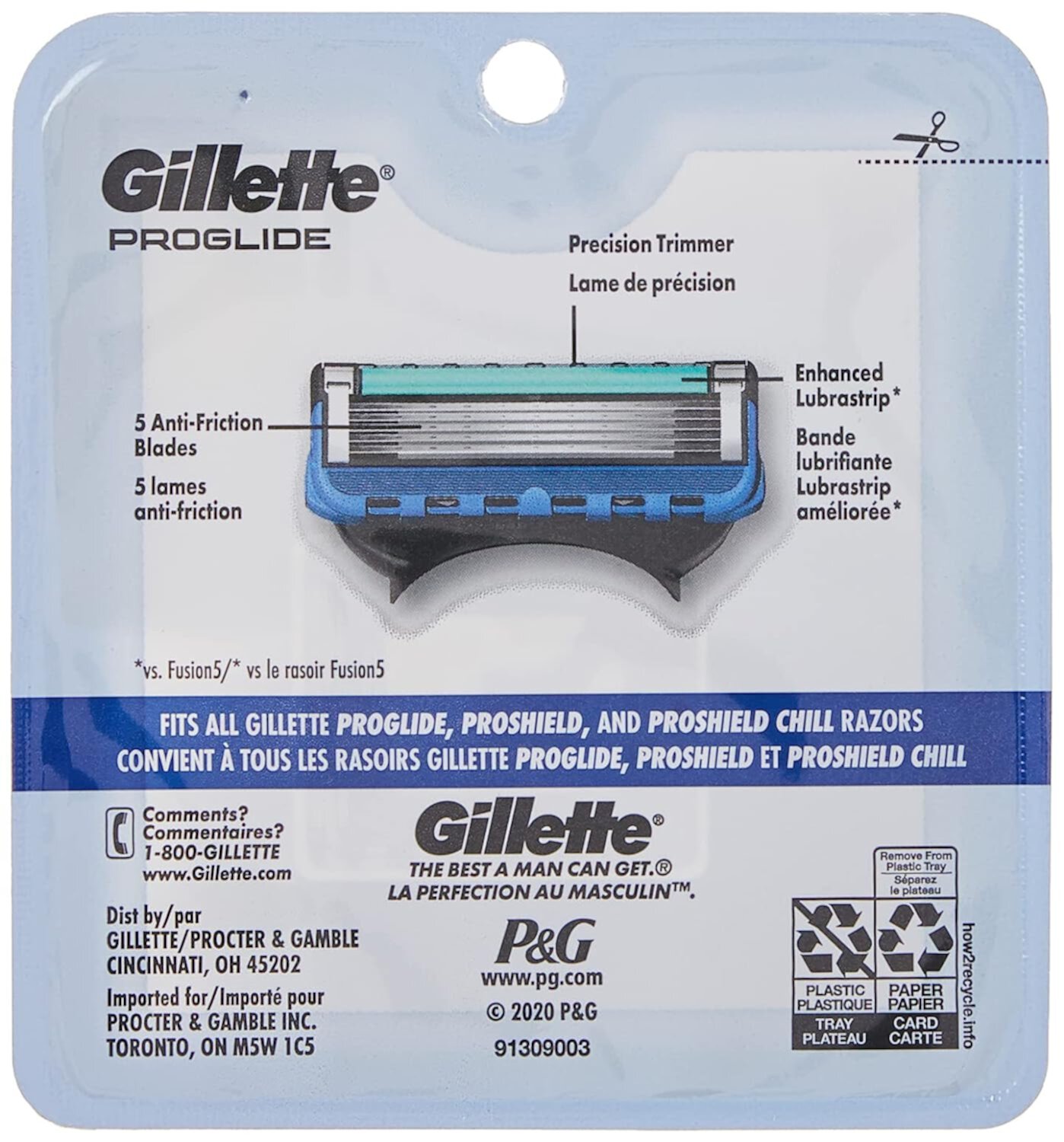 Gillette ProGlide Manual Men's Precision Trim Razor Blade Refills, 4 Count Gillette