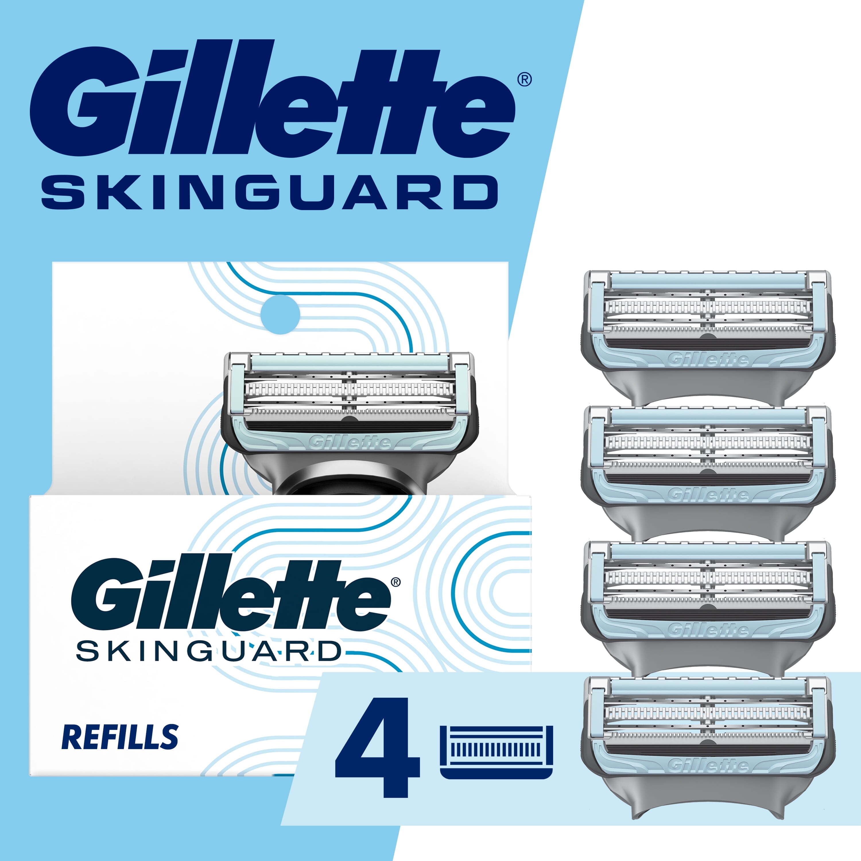 Gillette SkinGuard Men's Razor Blades, 4 Blade Refills Gillette