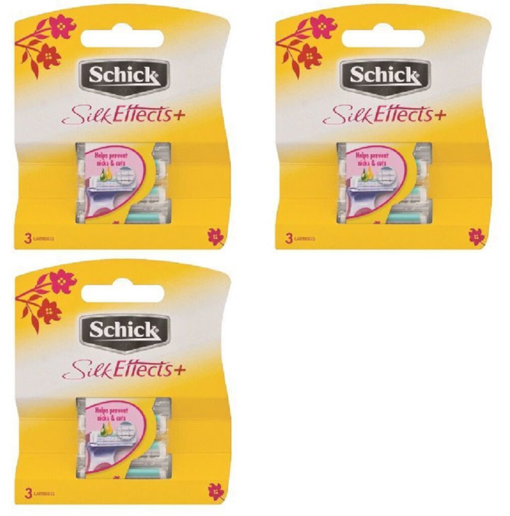 Schick Silk Effects+ Plus Refill Cartridges, 3 Count (Pack of 3) Schick