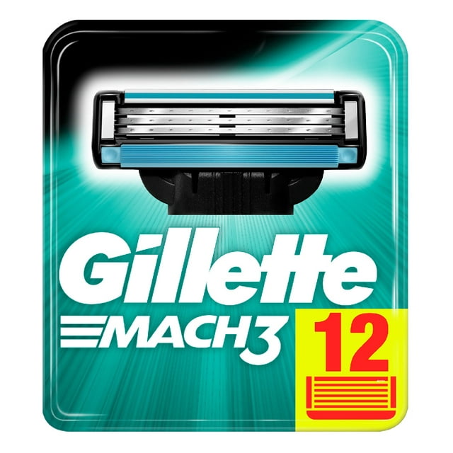 Gillette Mach3 Refill Blade Cartridges for Men, 12 Count Gillette