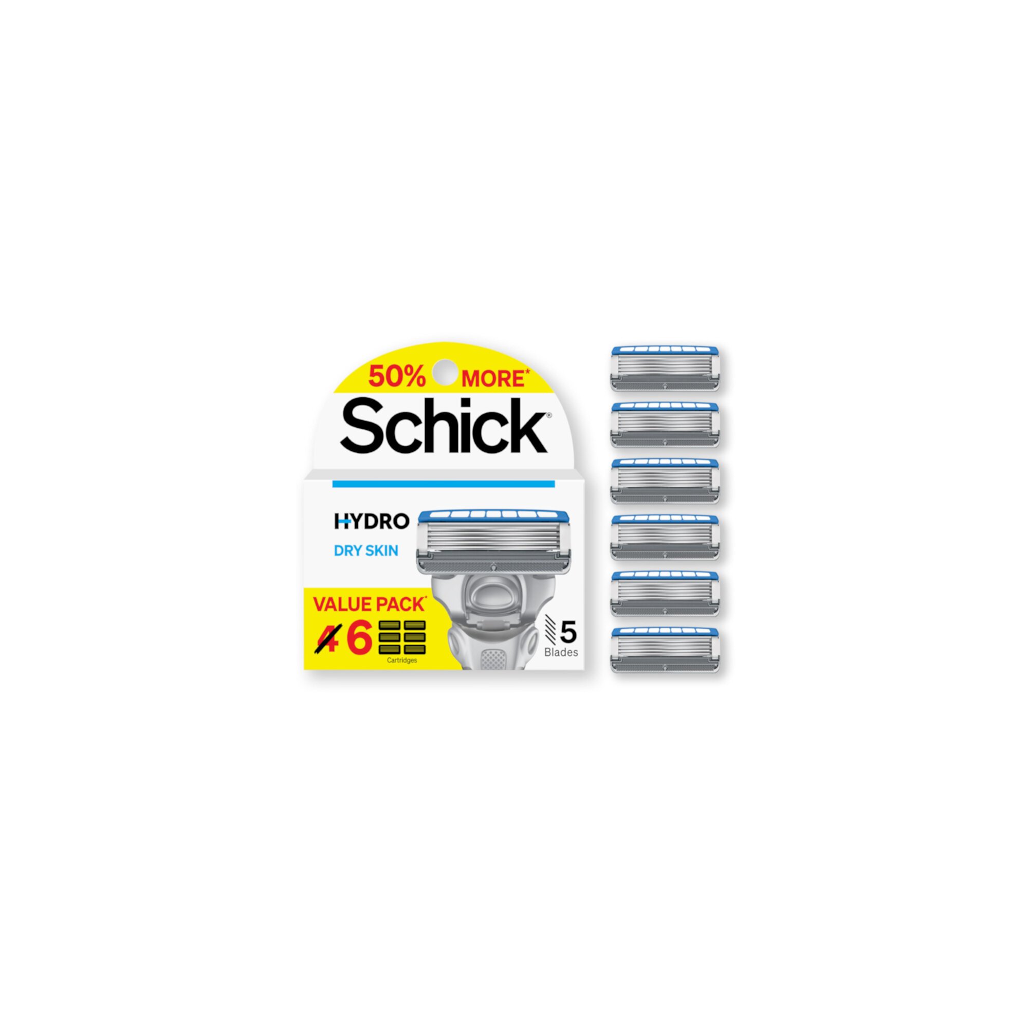 Schick Hydro 5 Dry Skin Mens Razor Refills Value Pack Schick