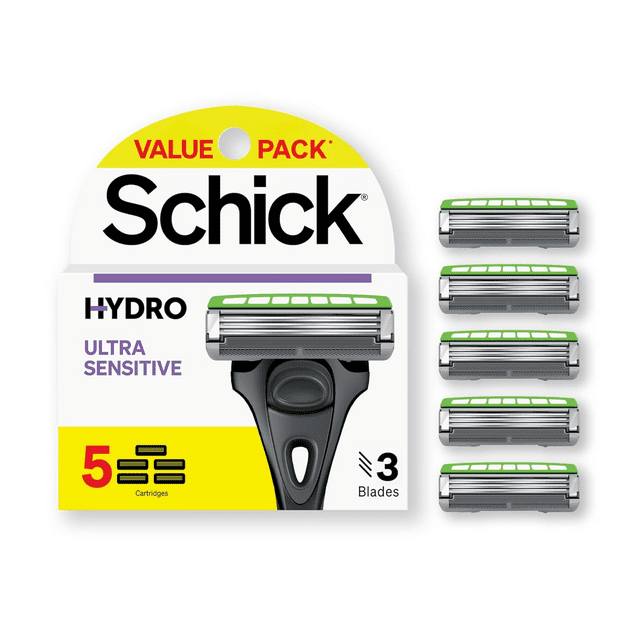 Картриджи для бритья Schick Hydro3 с улучшенной защитой для чувствительной кожи, 5 штук Schick