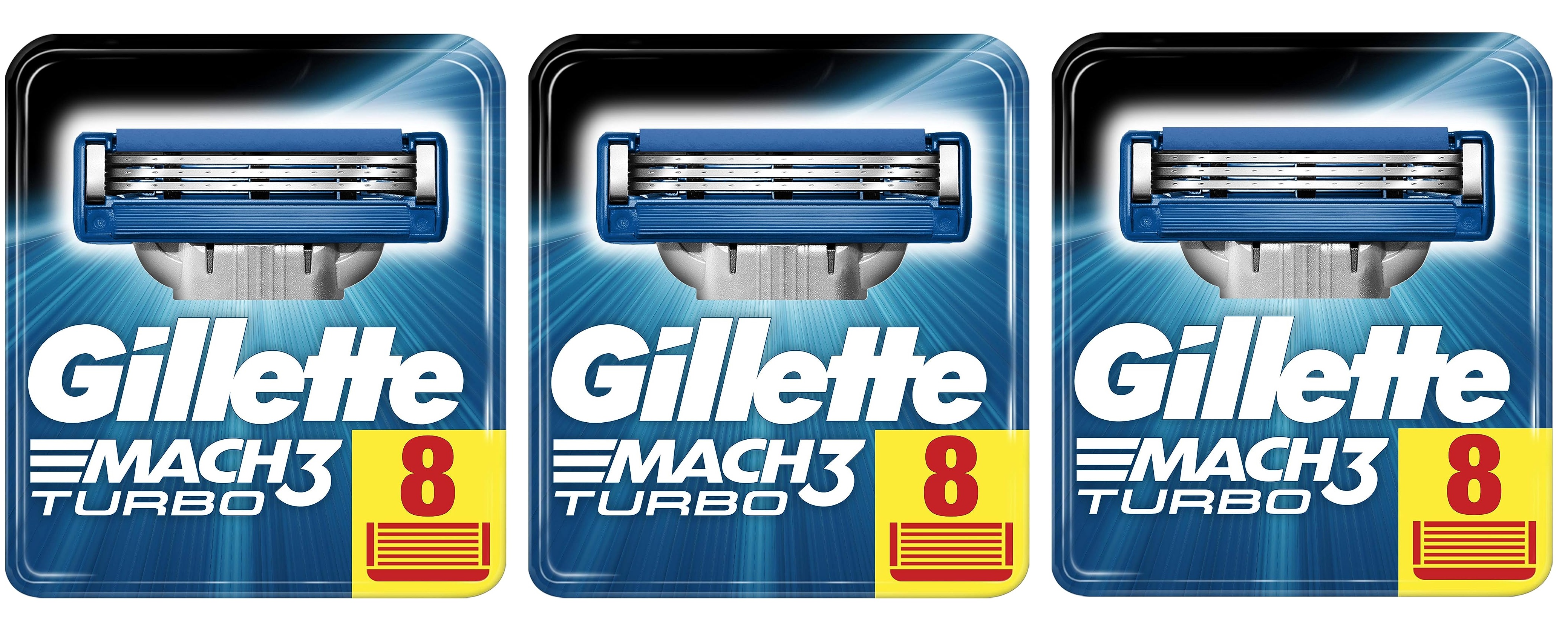 Gillette Mach3 Turbo Refill Blade Cartridges, 24 Count Gillette