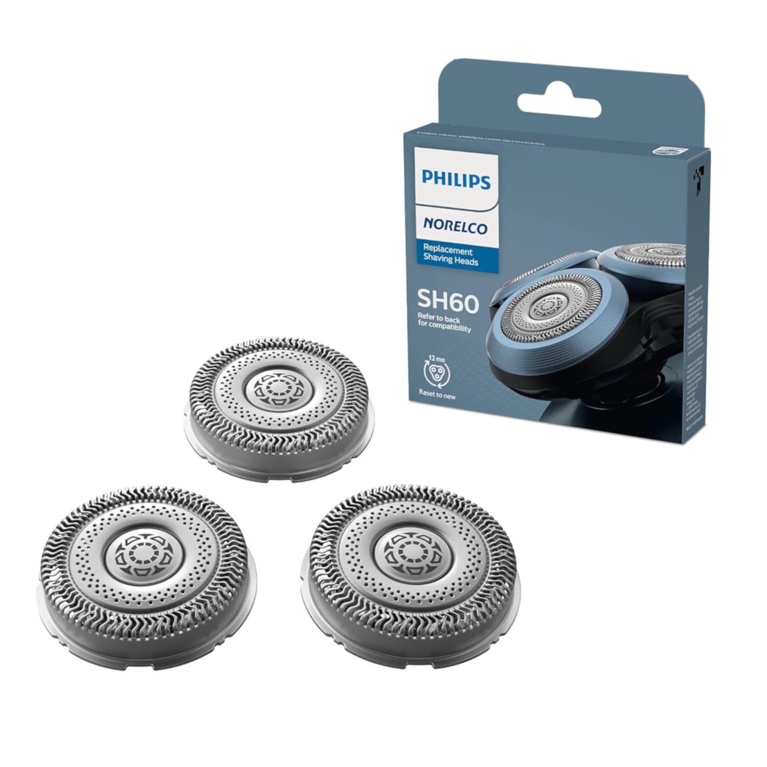 Philips Norelco Genuine SH60/72 Shaving Heads Compatible with Norelco Shaver Series 6000 Philips Norelco