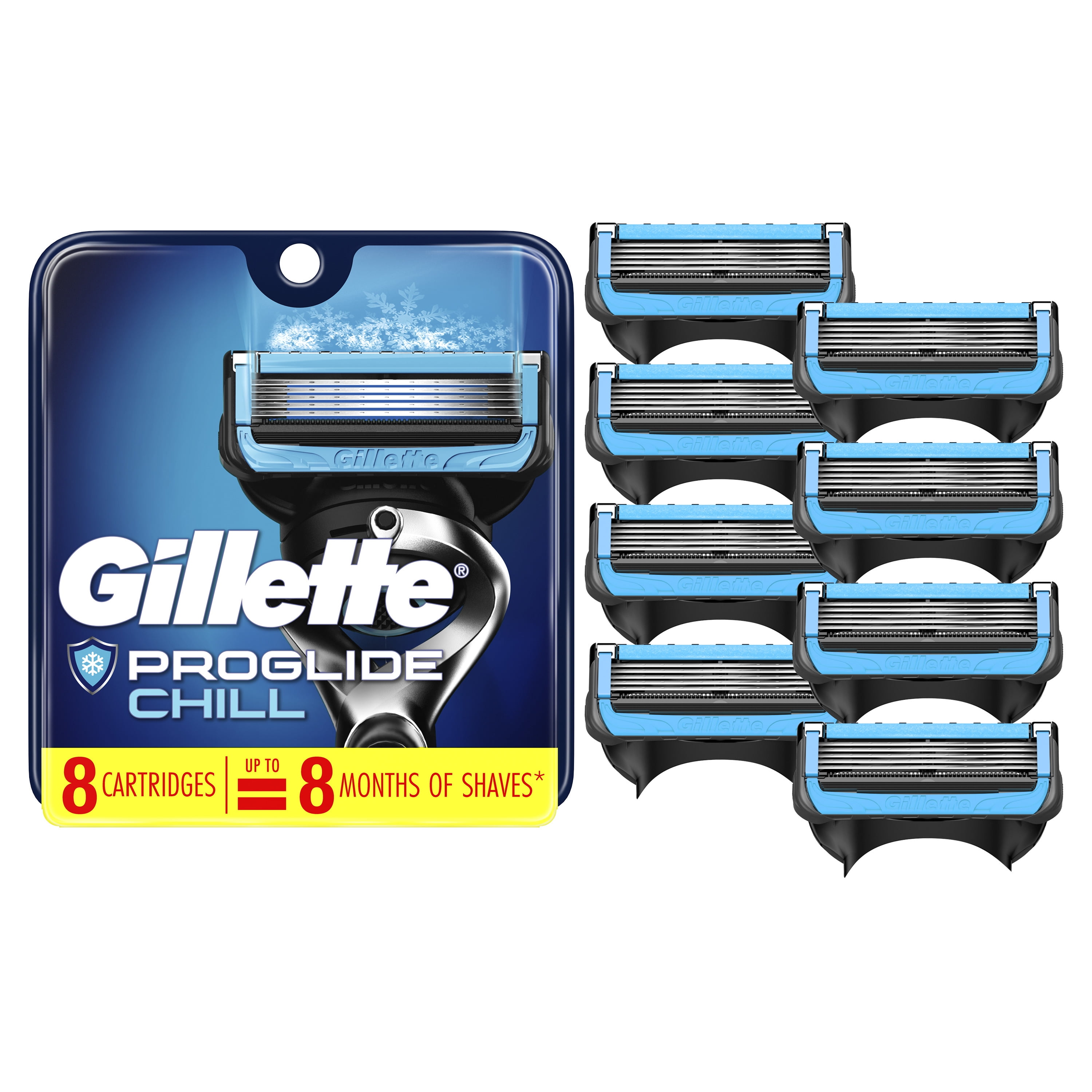 Gillette ProGlide Chill Razor Refills for Men, 4 Blade Refills Gillette