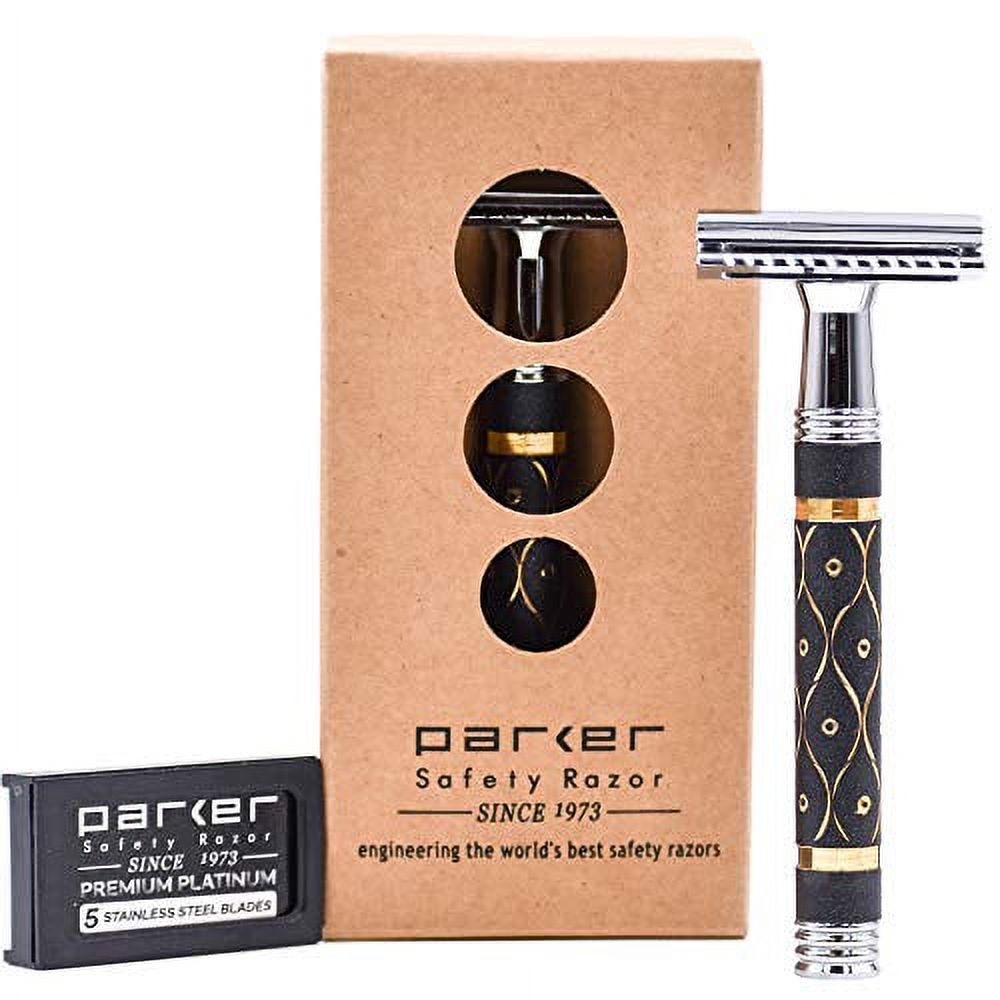 Parker 65R Super Heavyweight Double Edge Safety Razor & 5 Premium Blades Parker Safety Razor