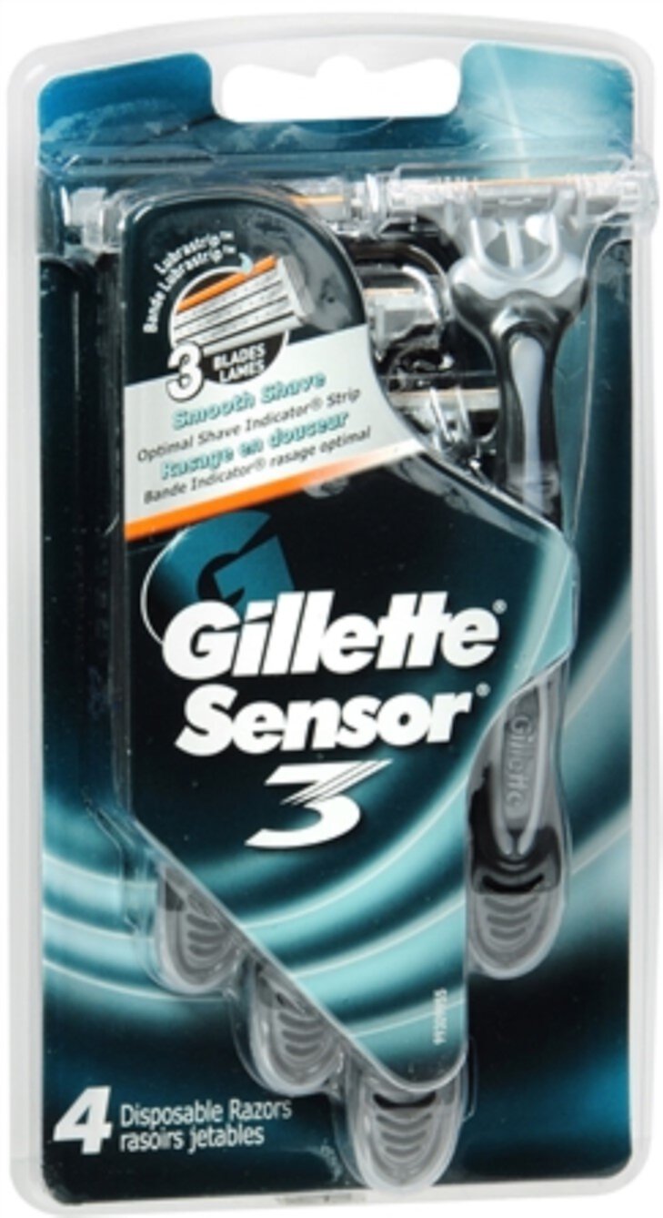 Gillette Sensor3 Disposable Razors Men's 4 Each (Pack of 4) Visit the Gillette Store