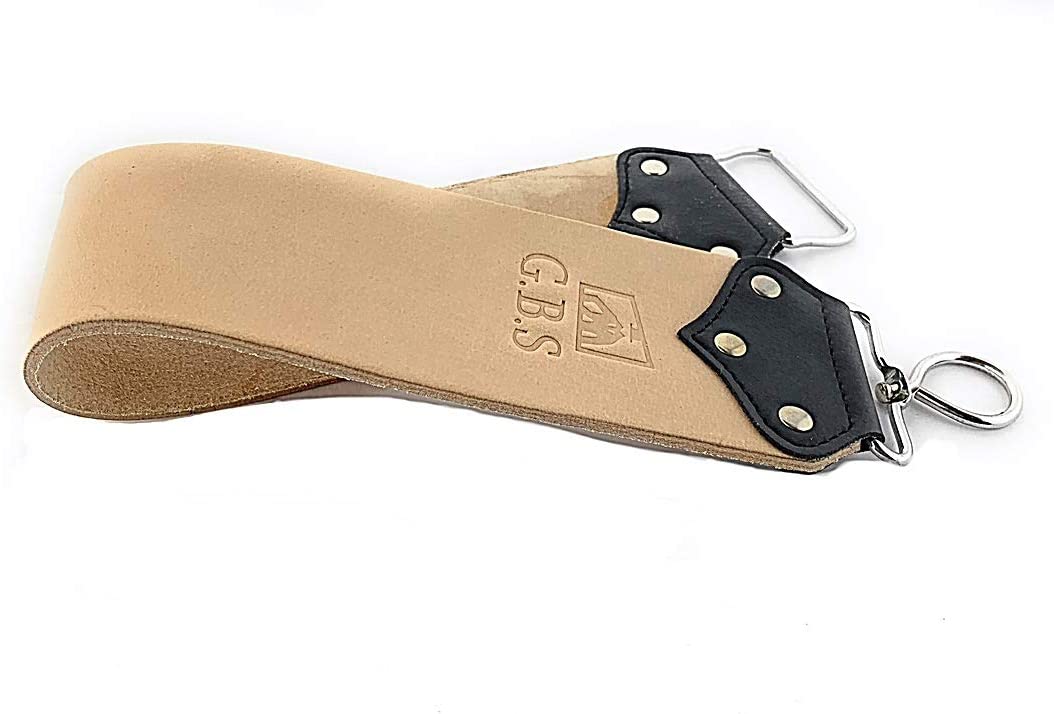 G.B.S 2 Sided Shaving Strop, Quality Leather, Stainless Steel Clamp G.B.S