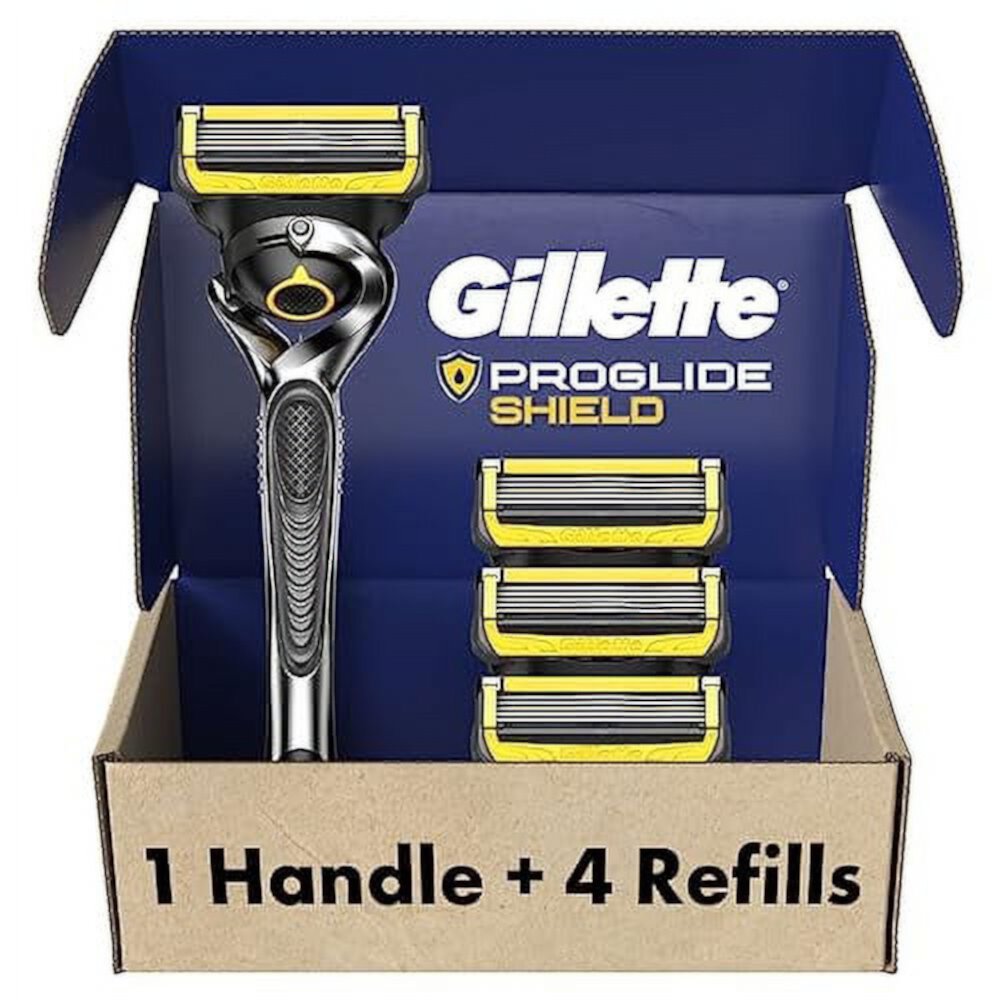 Gillette ProGlide Shield Razor for Men, 1 Gillette Razor, 4 Razor Blade Refills, Shields Against Skin Irritation Visit the Gillette Store