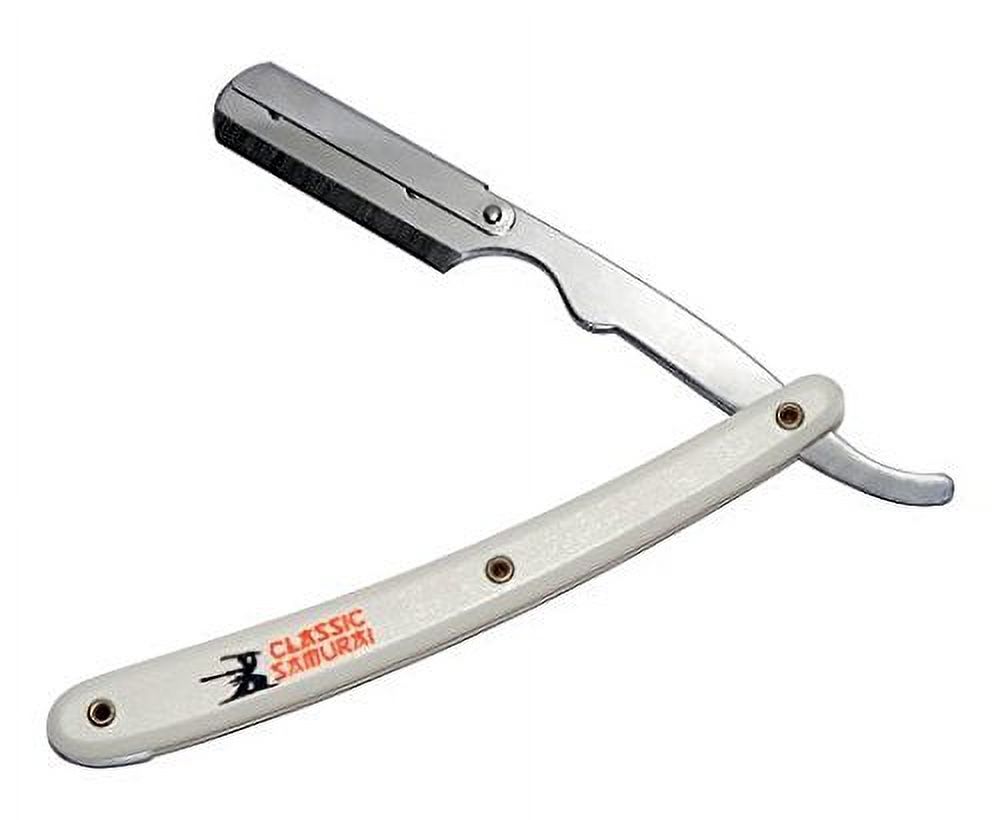 Classic Samurai Stainless Steel Professional Barber Straight Edge Razor (WHITE) Classic Samurai