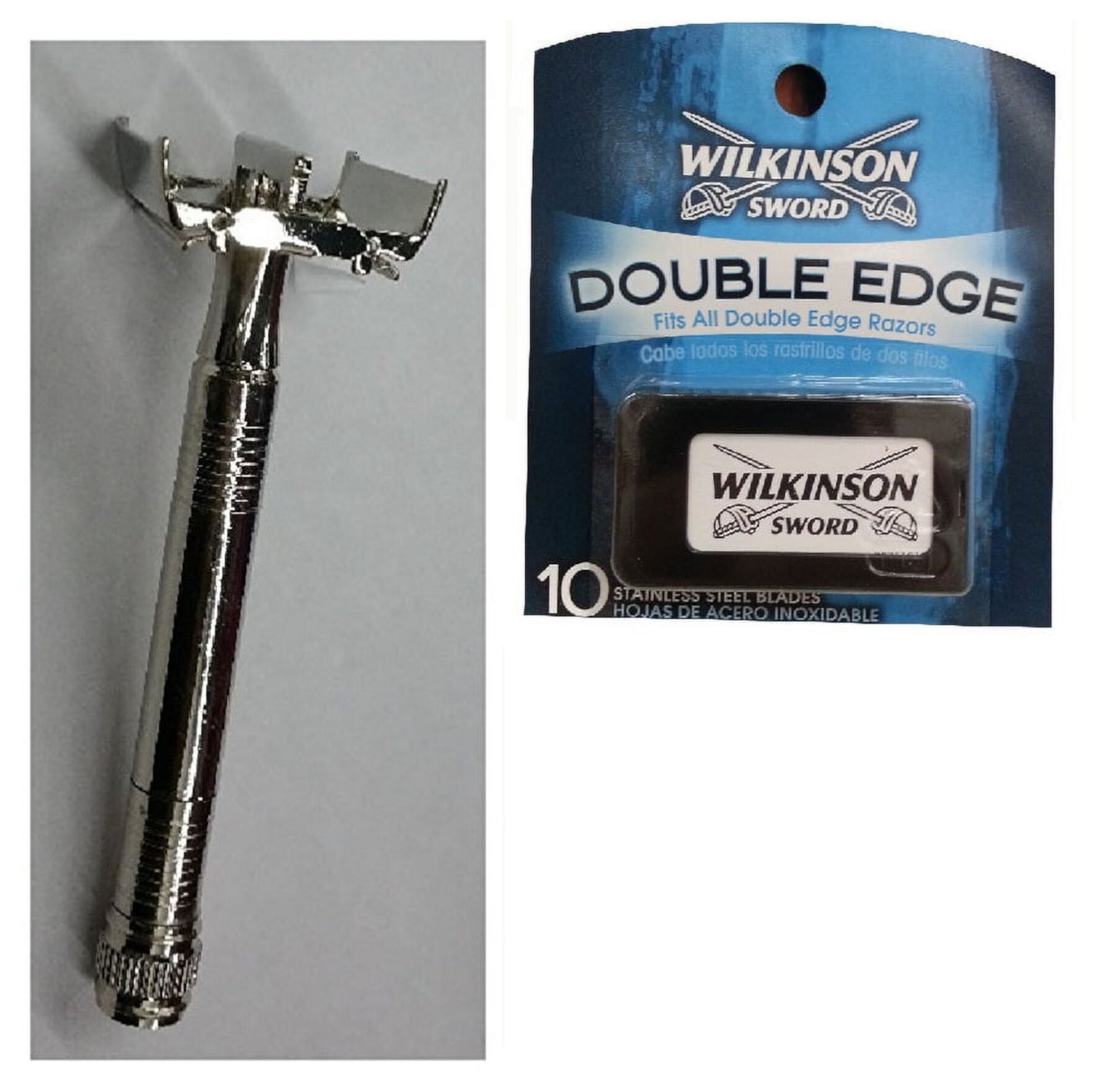 Double Edge Safety Razor + Wilkinson Sword Double Edge Razor Blades, 10 ct. (Pack of 1) + Yes to Coconuts Moisturizing Single Use Mask Wilkinson Sword