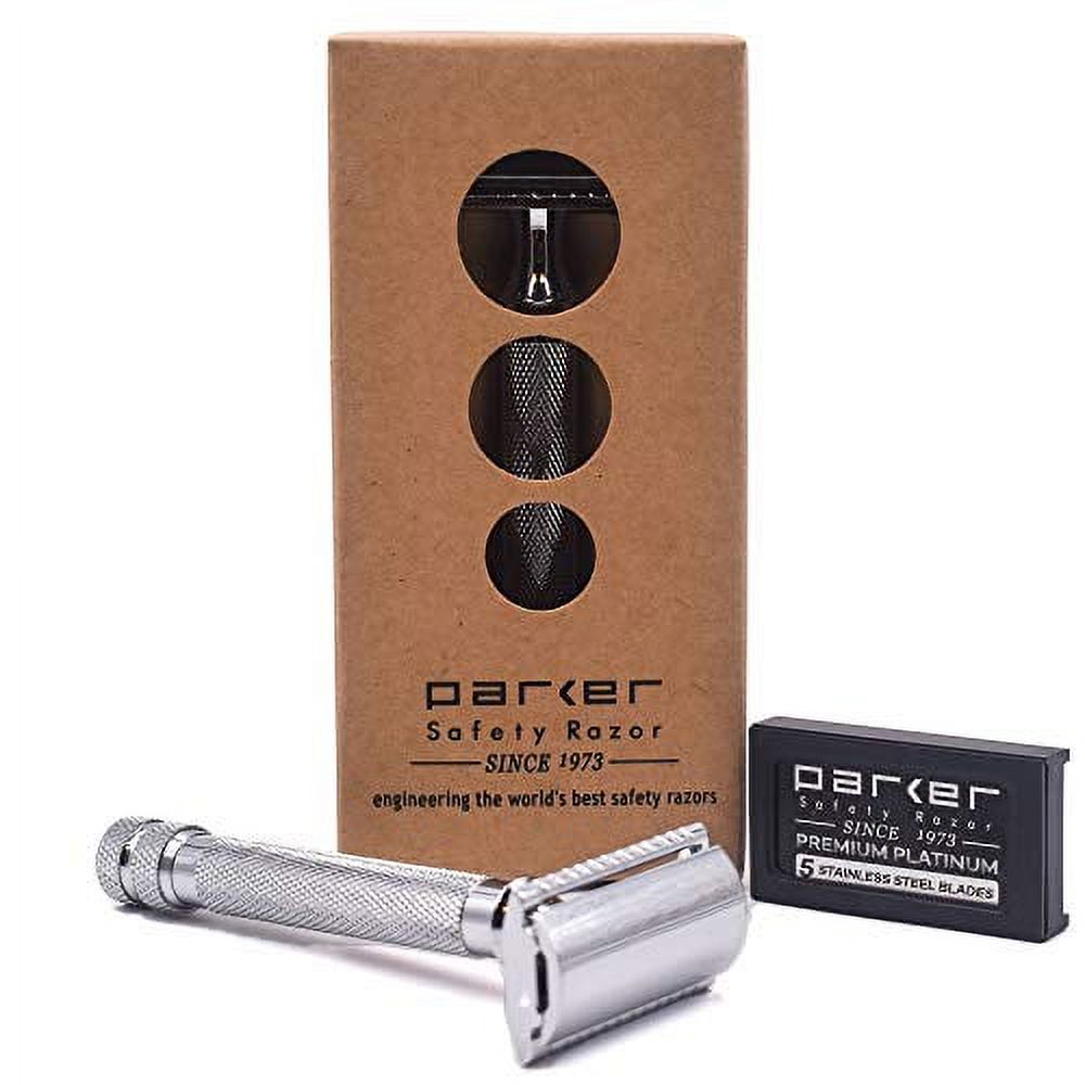 Parker 91R Super Heavyweight Double Edge Safety Razor & 5 Parker Premium Blades Parker Safety Razor