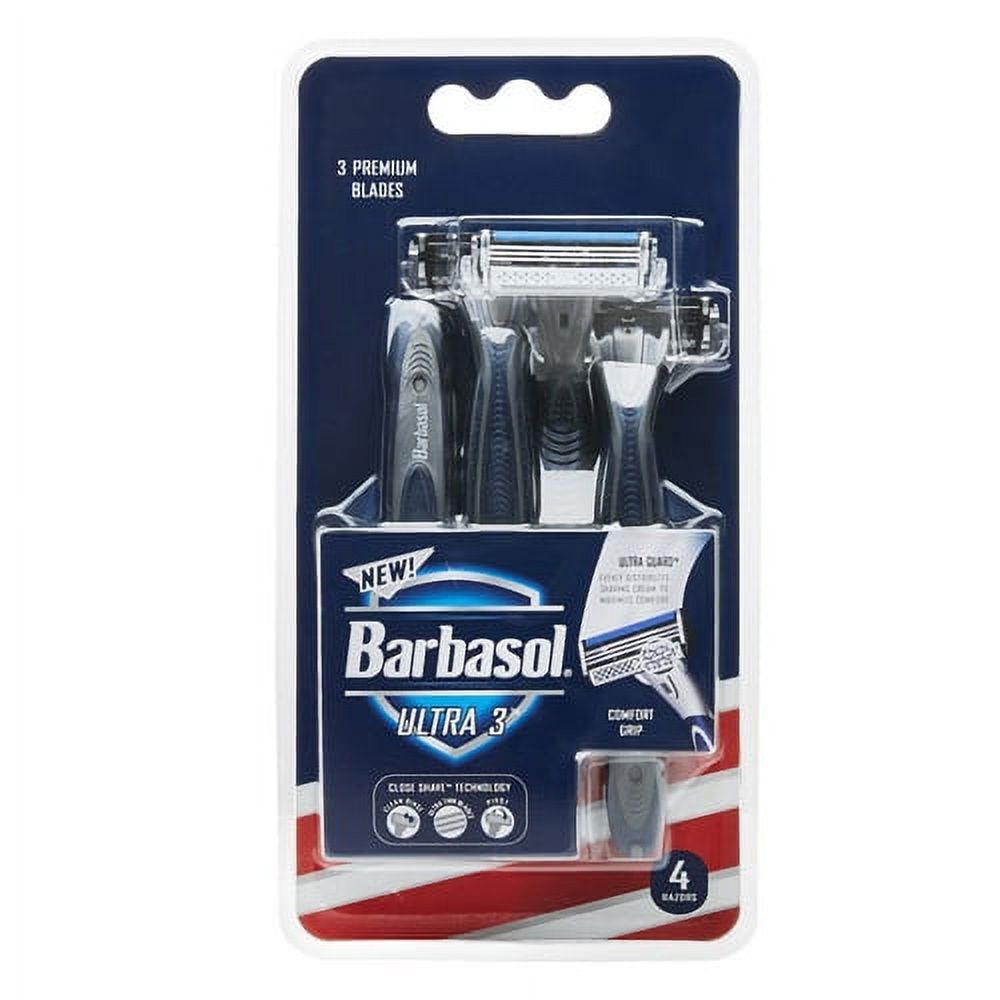 Barbasol Ultra 3 Premium Razors Disposable, 4 Ea Barbasol