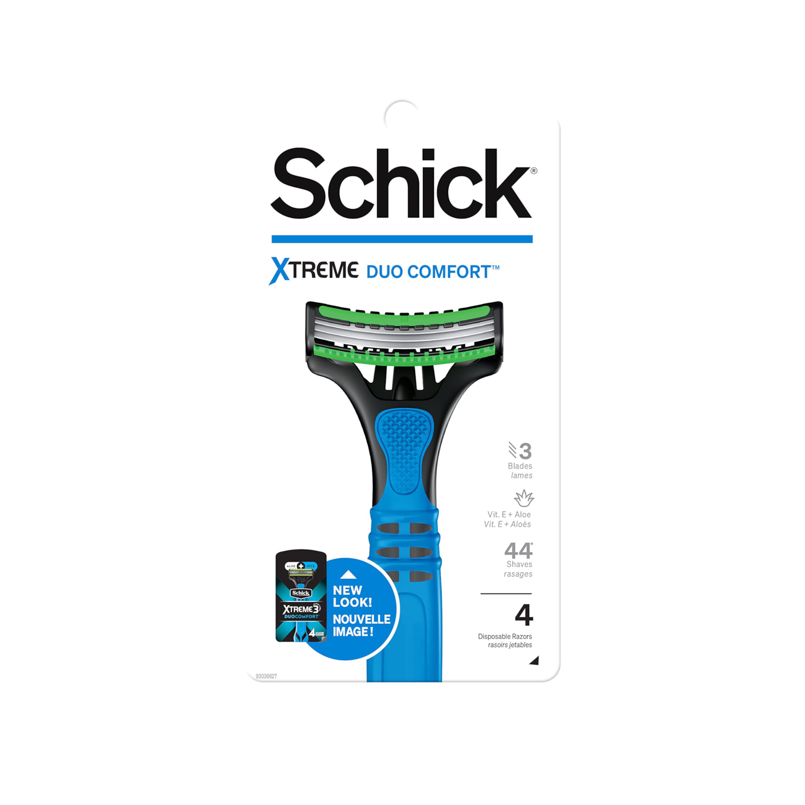 Schick Xtreme 3 Duo Comfort Skin Disposable Razors For Men, 4 Count, Pack Of 2 Schick