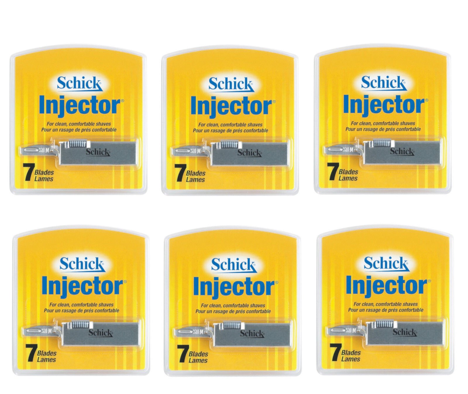 Schick Injector Refill Chromium Blades, Prevents Razor Bumps - 7 Ct (Pack of 6) Schick