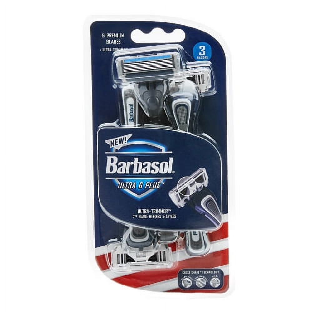 Barbasol Ultra 6 Plus Disposable Razor, 3 Ea , 2 Pack Barbasol