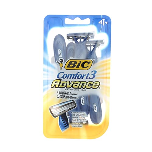 BIC Comfort 3 Advance Men's Disposable Razor, (Pack of 3) BIC