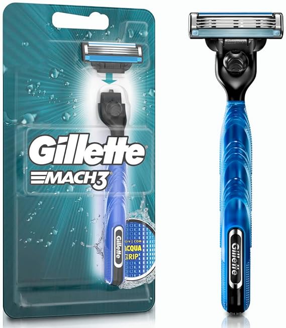 Gillette Mach3 Razor for Men with Aqua Grip, 1 Razor Handle + 1 Blade Refill Visit the Gillette Store