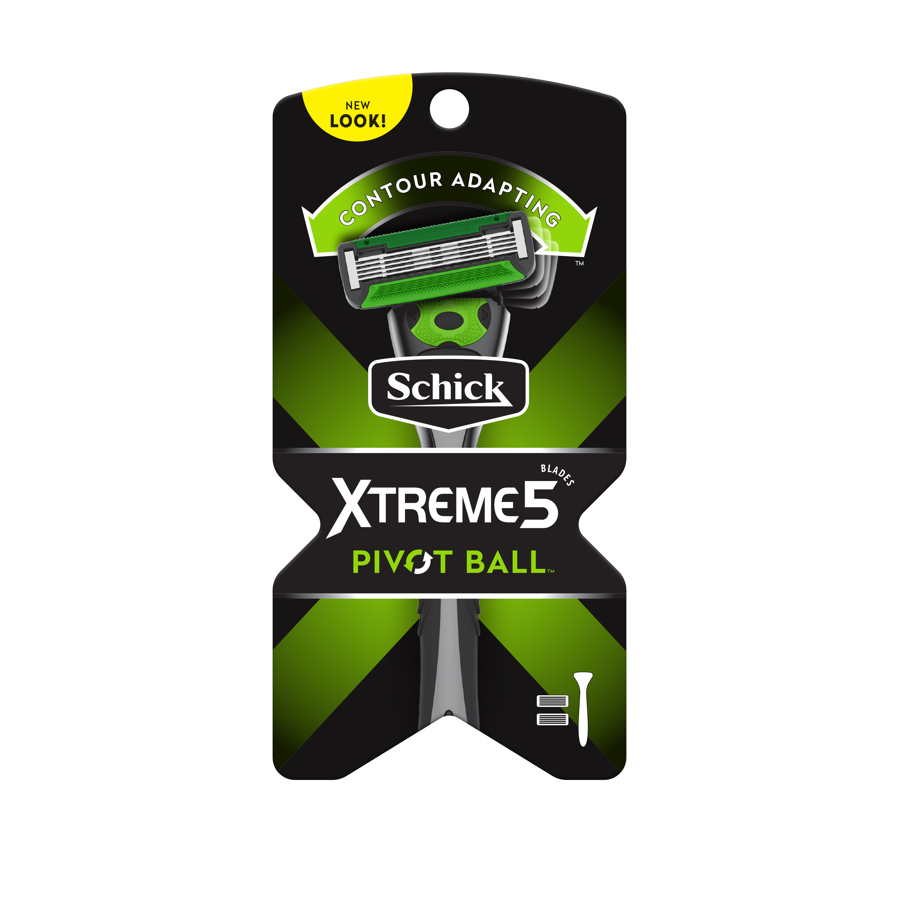 Schick Xtreme5 Pivot Ball Men's Razor, 1 Handle and 2 Refills Schick