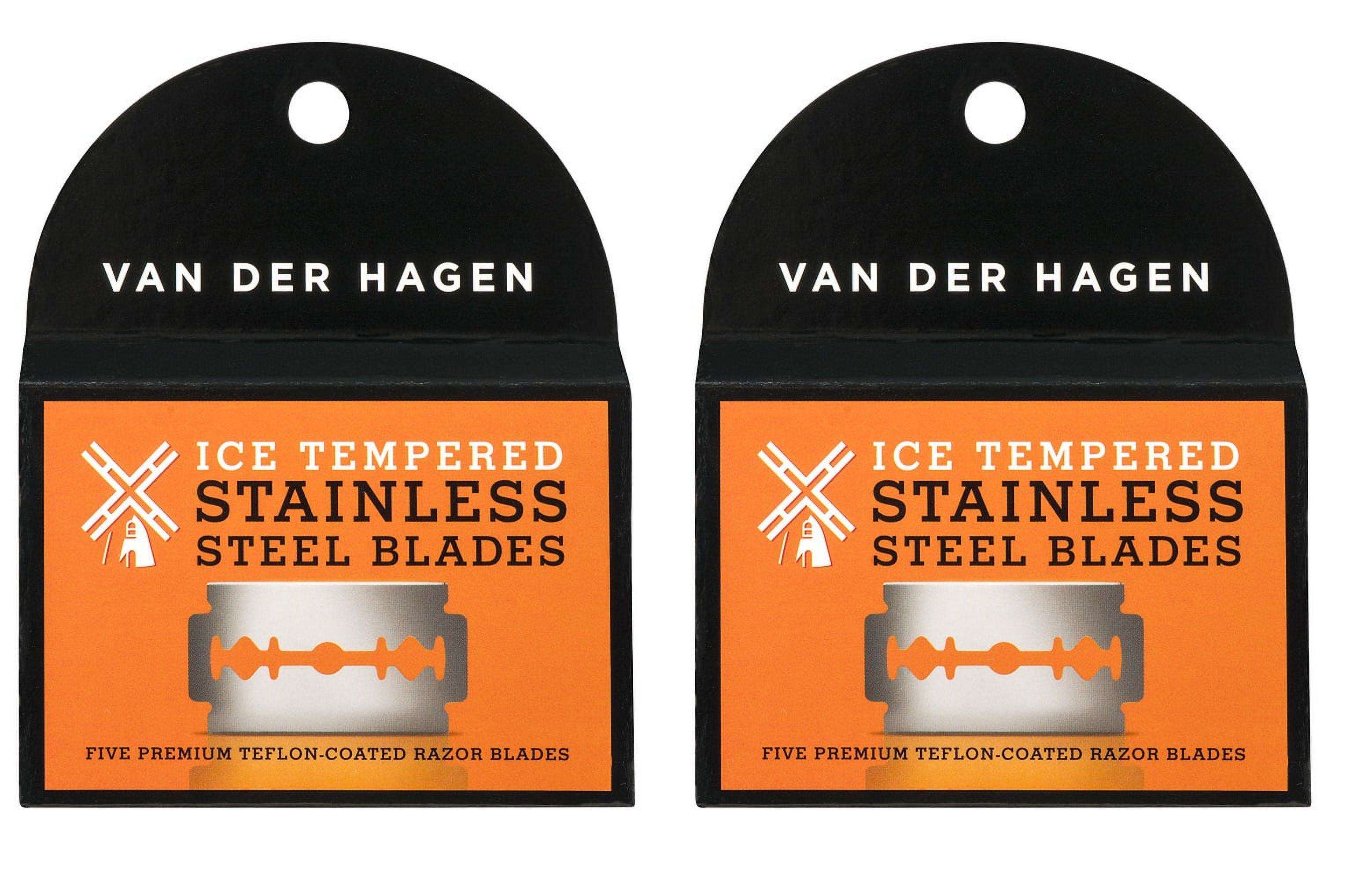 Van Der Hagen Stainless Steel Double Edge Razor Blades 5 Blades (Pack of 2) Van Der Hagen