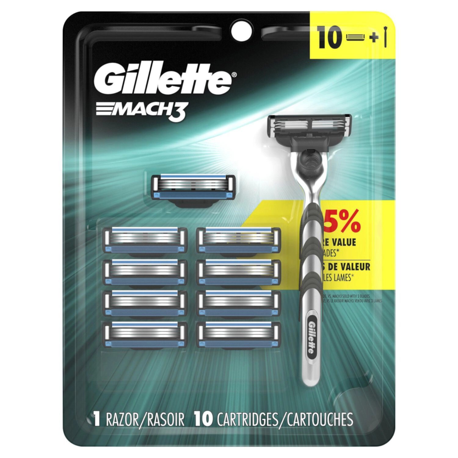 Gillette Mach3 Razors for Men, 1 Gillette Razor, 10 Razor Blade Refills Visit the Gillette Store