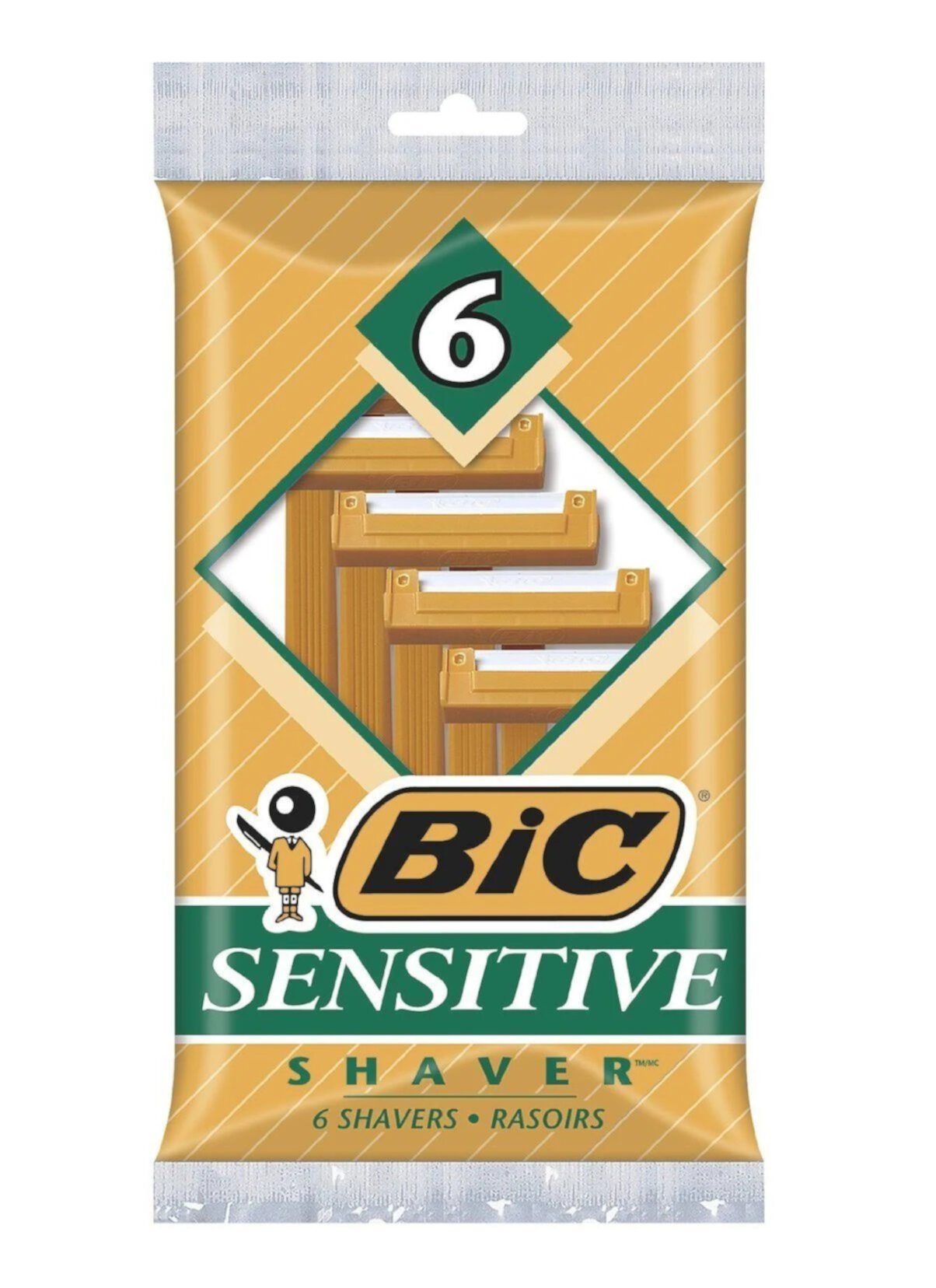 BIC Single Blade Sensitive Disposable Shaver,6 ea BIC