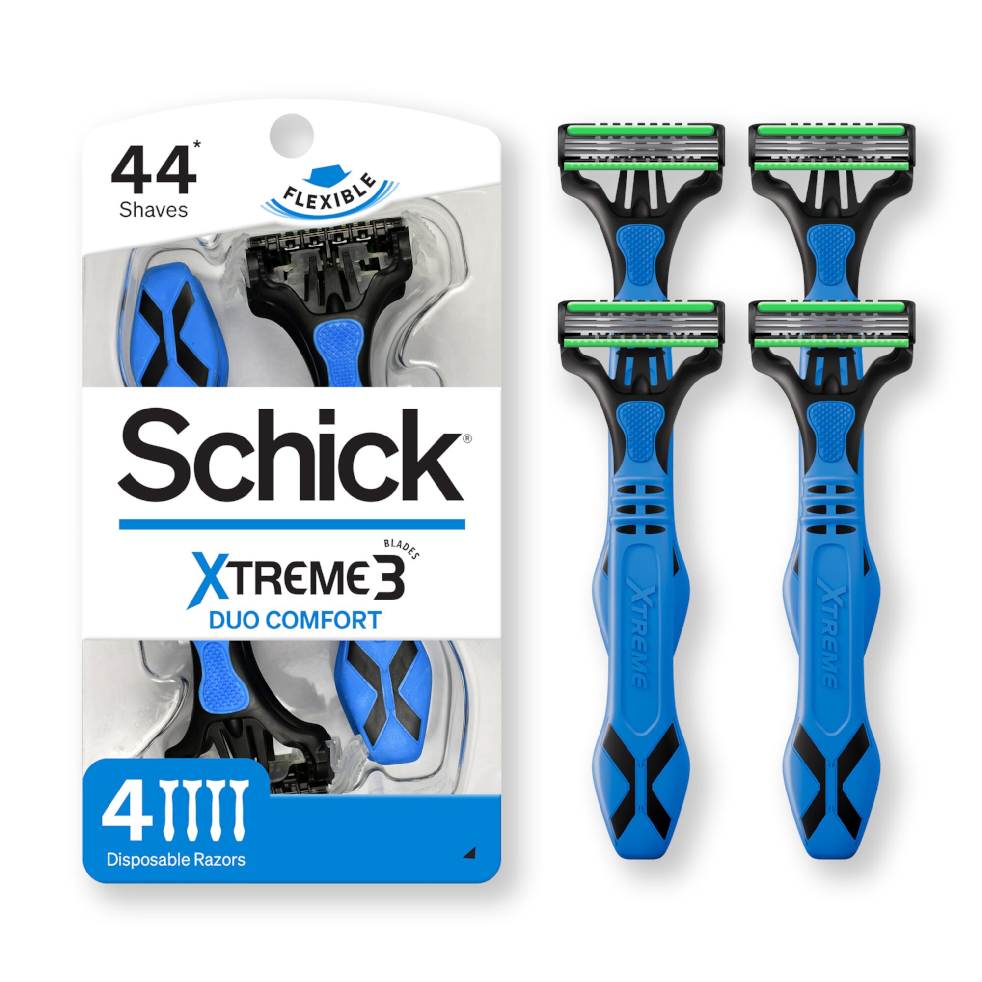 Schick Xtreme 3-Blade Men's Disposable Razors, All Skin Types, 4 Ct Schick