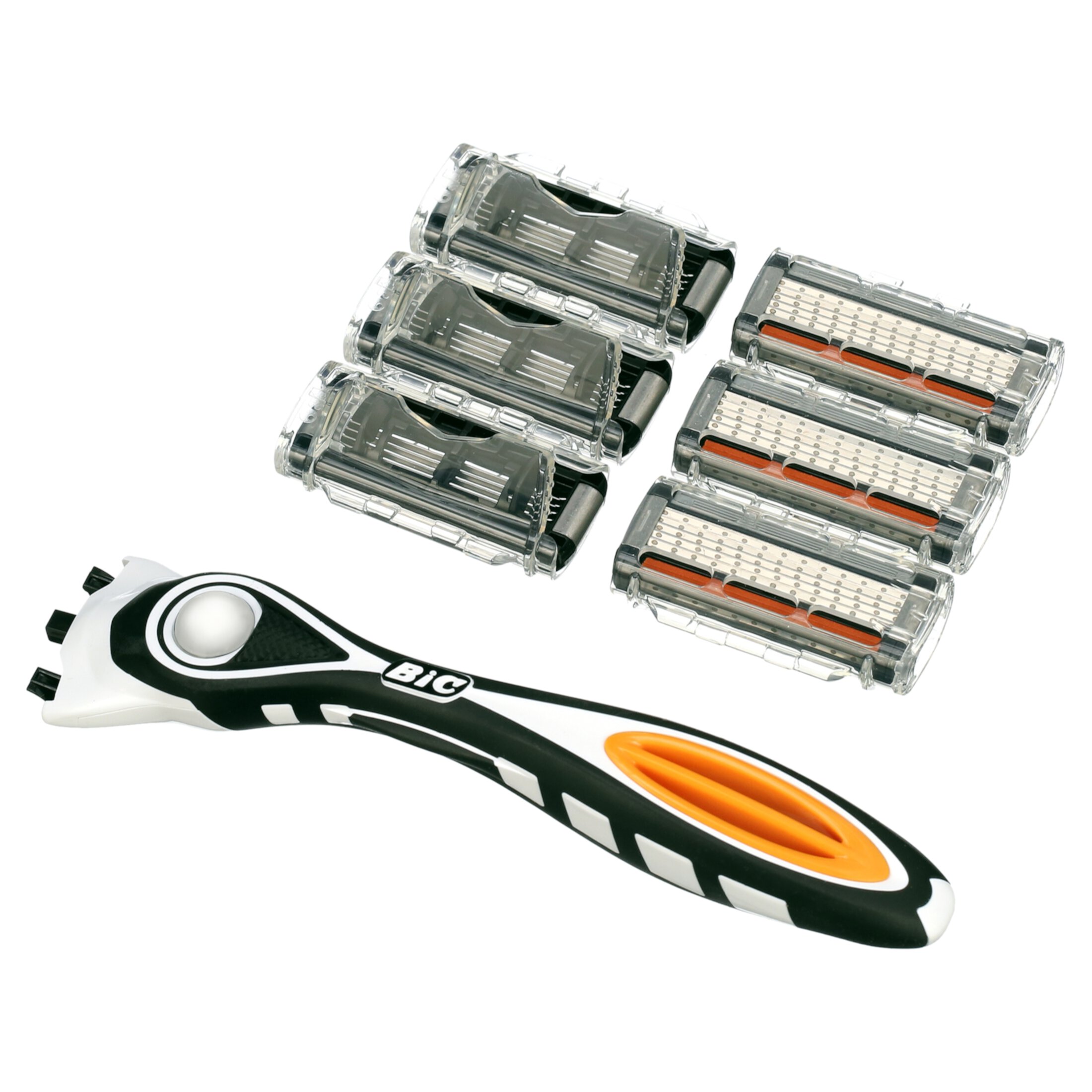 BIC Flex 5 Hybrid Men's 5-Blade Disposable Razor, 1 Handle and 6 Cartridges BIC