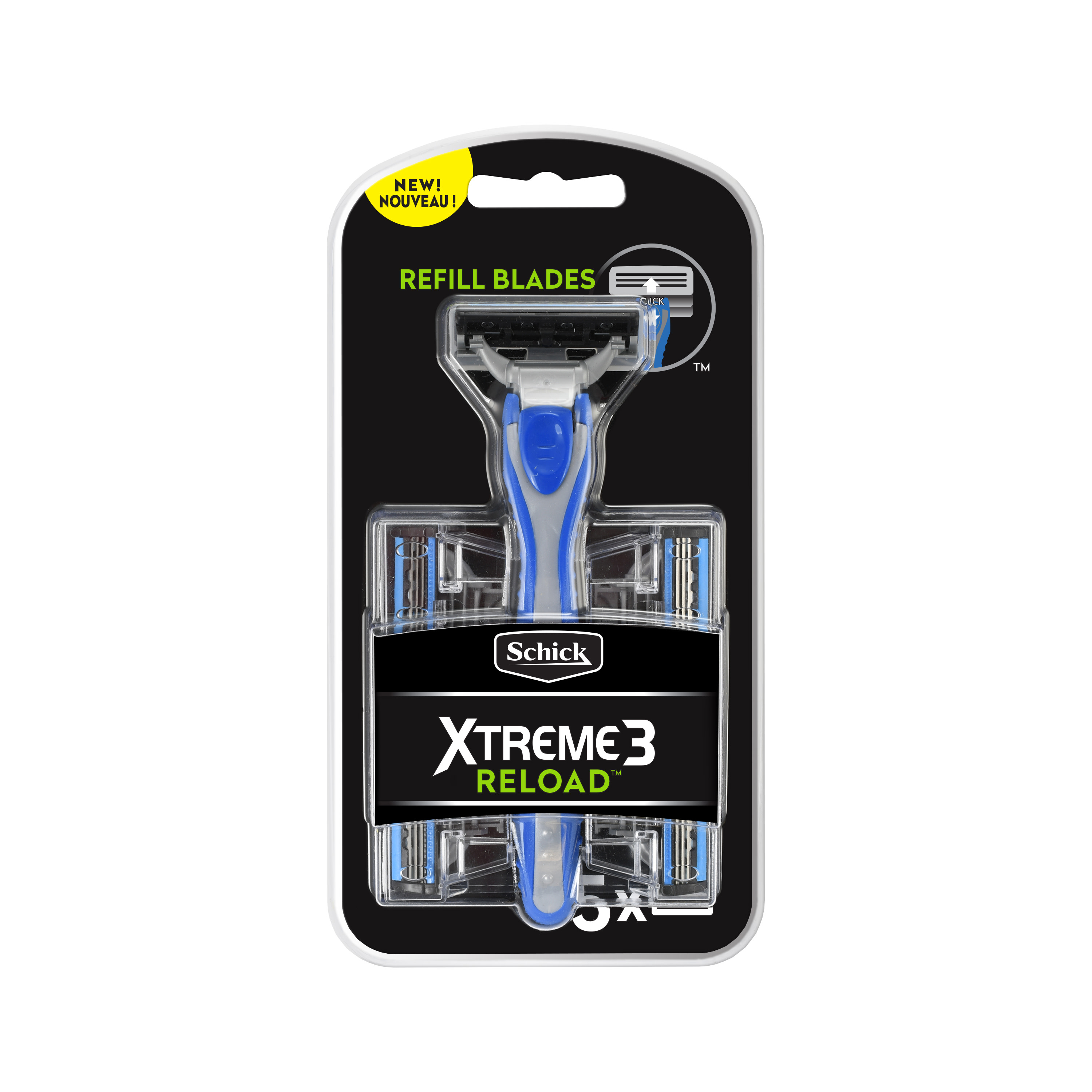 Schick Xtreme3 Reload Razor Handle + 5 Refills Schick