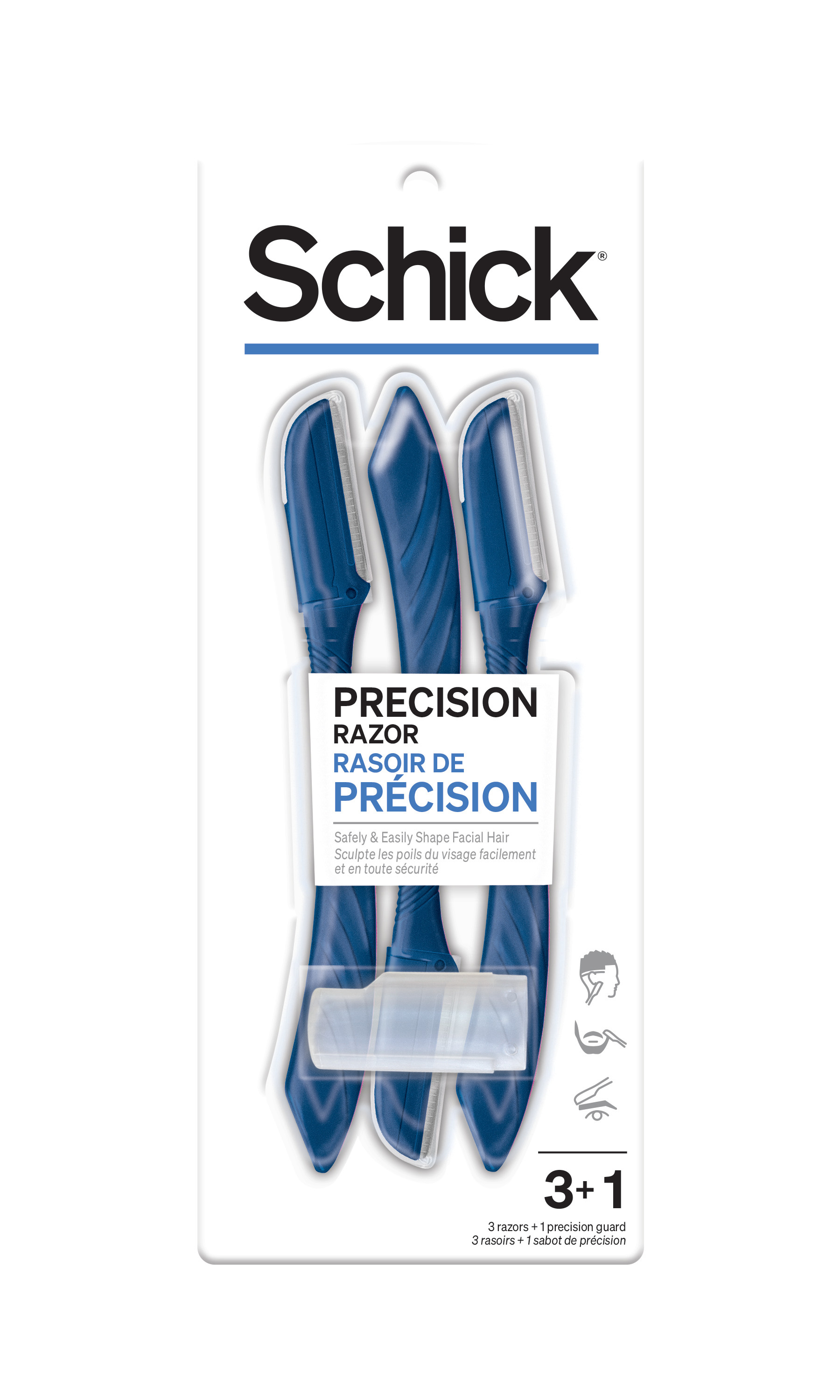 Schick Hydro Precision Grooming Mens Razor, 3 CT, Expertly Edge Mens Facial & Hair Lines Schick