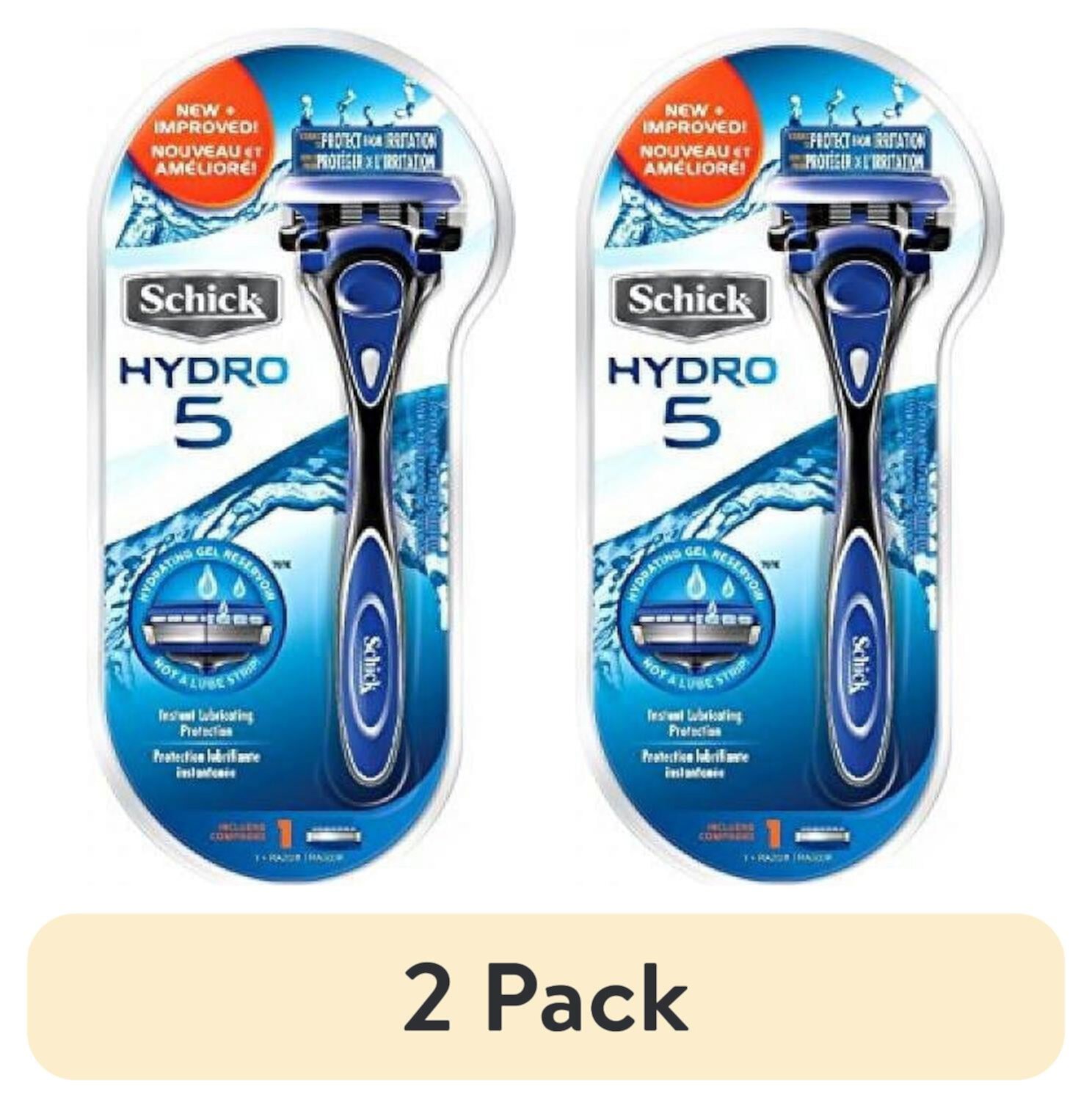 (3 pack) Schick Hydro 5 Razor (1 Razor Handle with 1 Cartridge) Schick