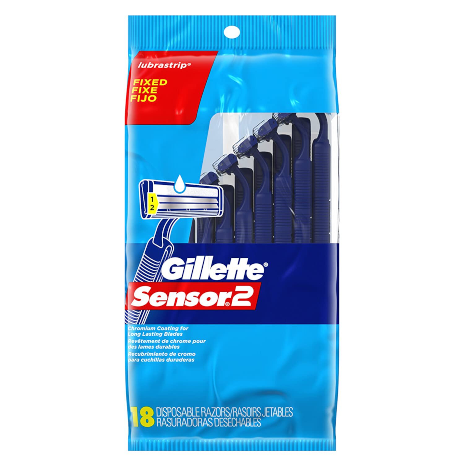 Sensor2 Disposable Razors For Men, Water Activated Lubrastrip To Help Avoid Skin Irritation, 18 Count TRAHOO