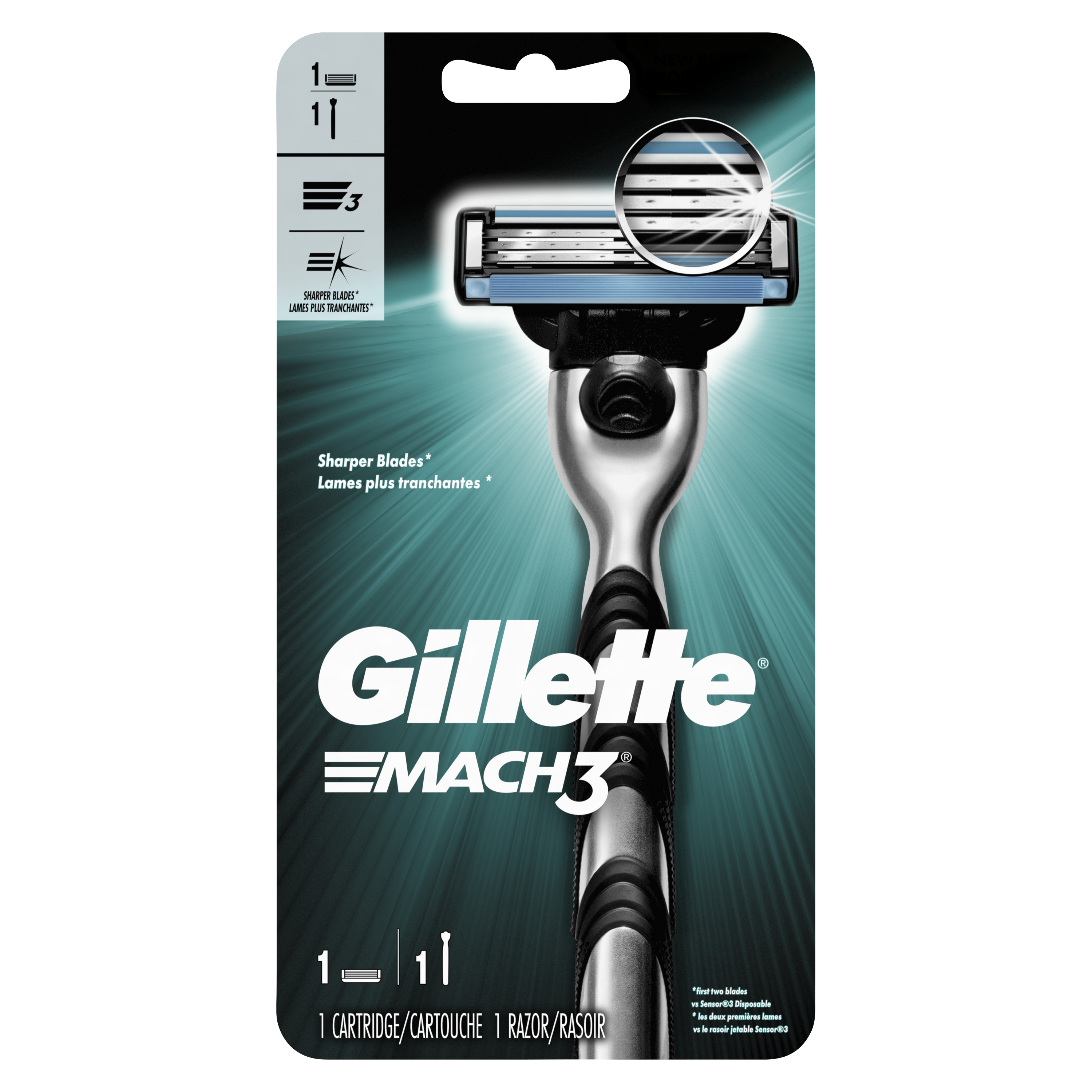 Мужская бритва Mach3 с 1 сменным лезвием и эргономичной рукояткой Gillette