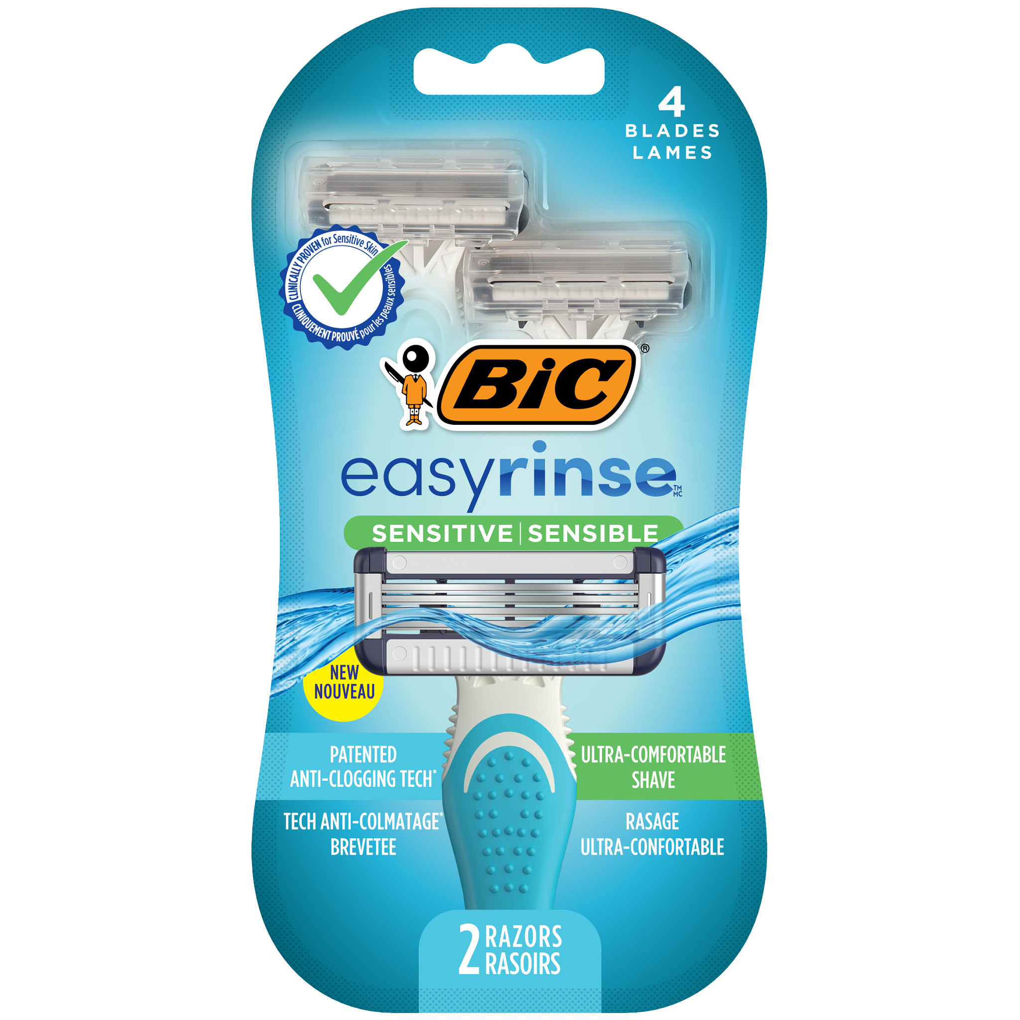 BIC EasyRinse Disp Sens Men 2pk BIC