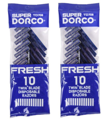 Dorco TD708 Twin Blade Disposable Razors 10ct (2pack) DORCO