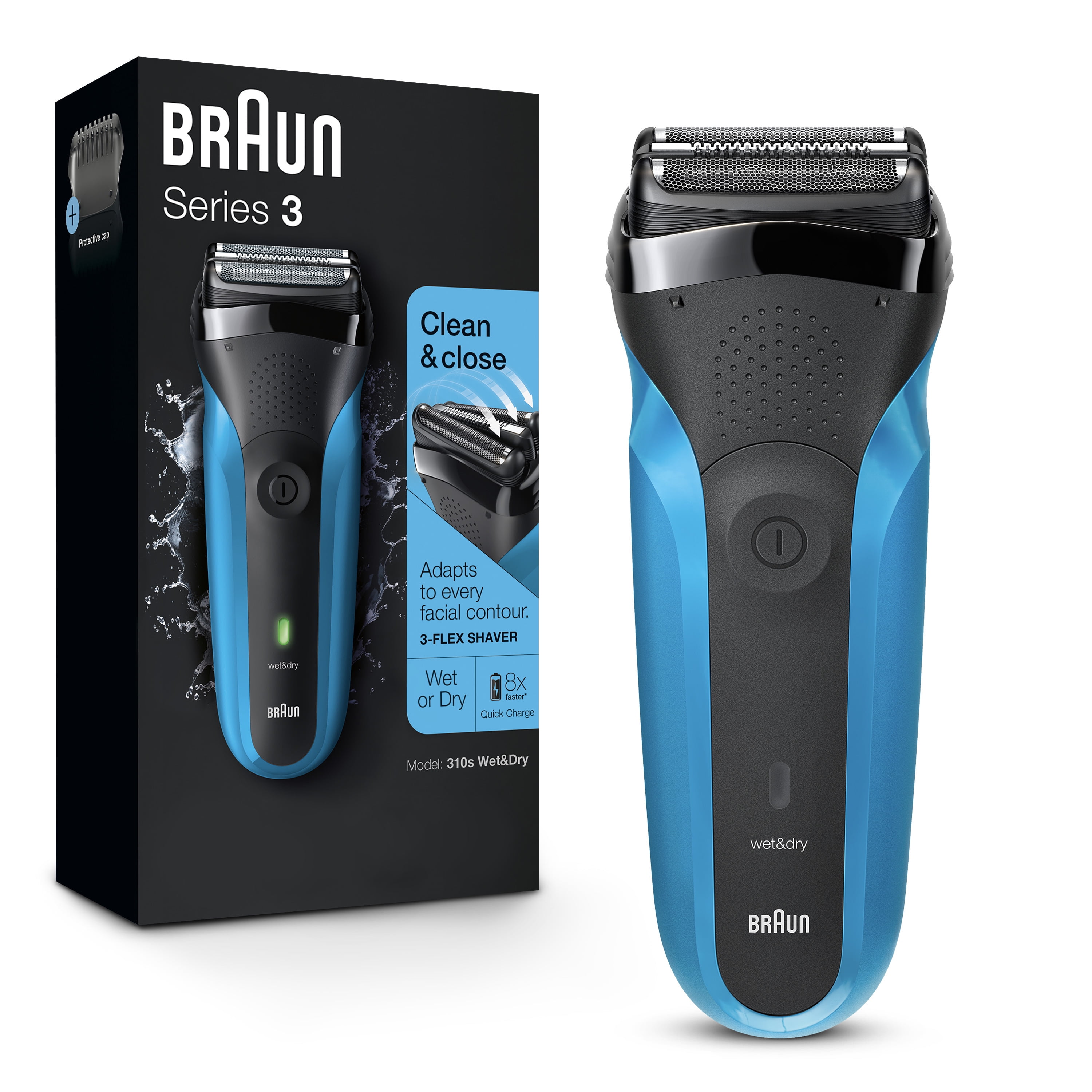 Электробритва для мужчин Braun Series 3 310s, 3 элементов, аккумуляторная, влагозащищенная Braun