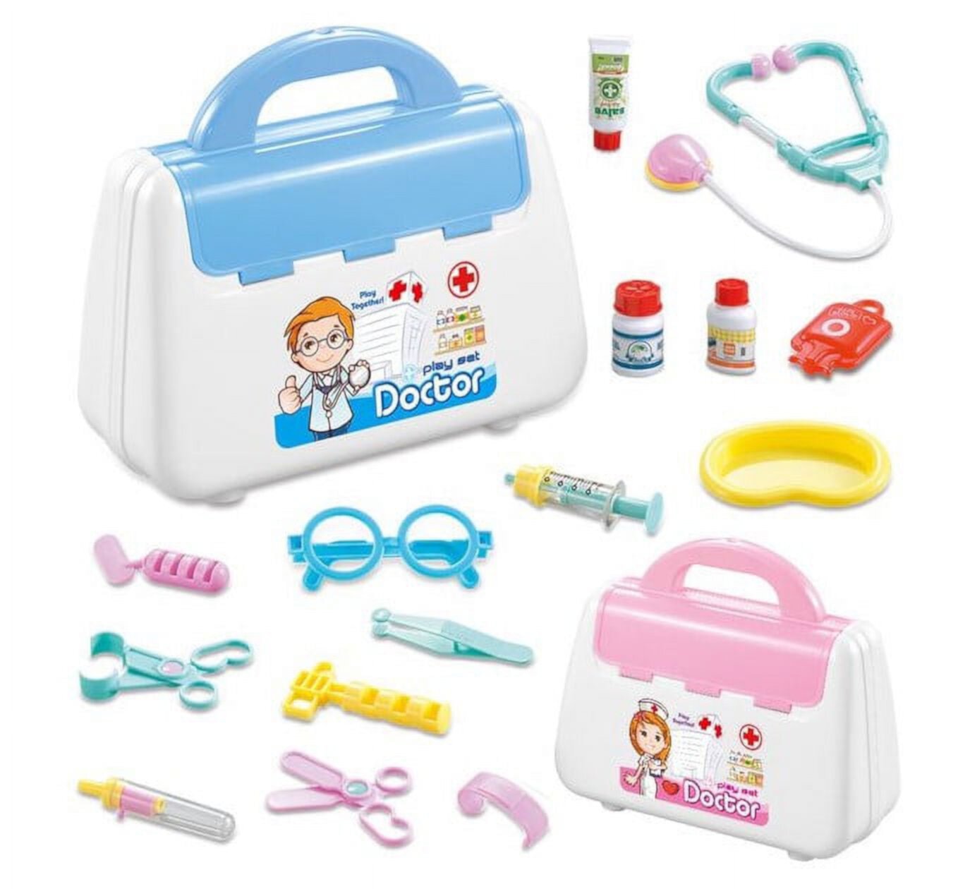 Play Doctor Kits 15 Pcs, Carrying Case, Doctor Toys for Kids XTEILC