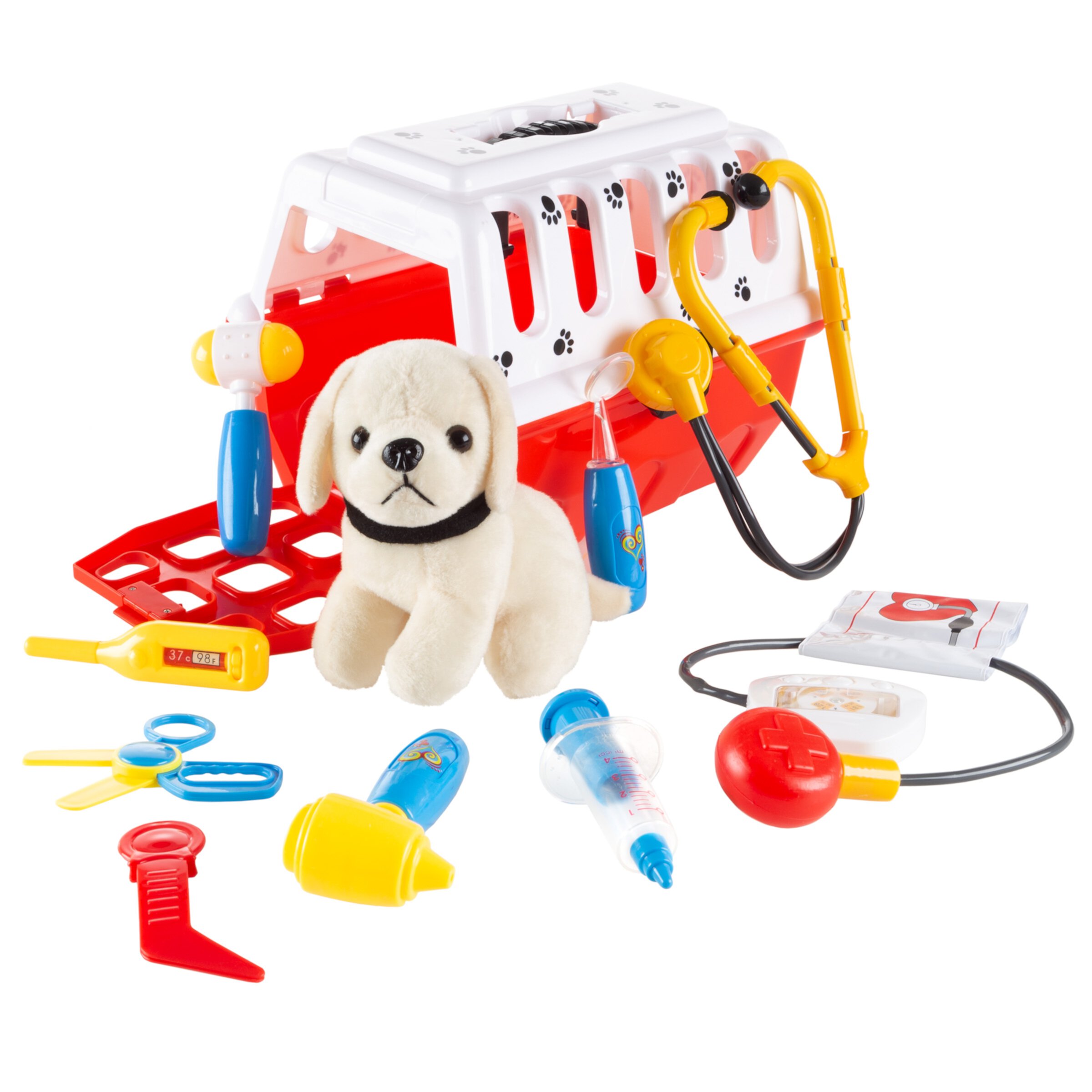 Kids Veterinary Set-11 Piece Complete Toy Set - Pretend Play Set by Hey! Play! Hey! Play!