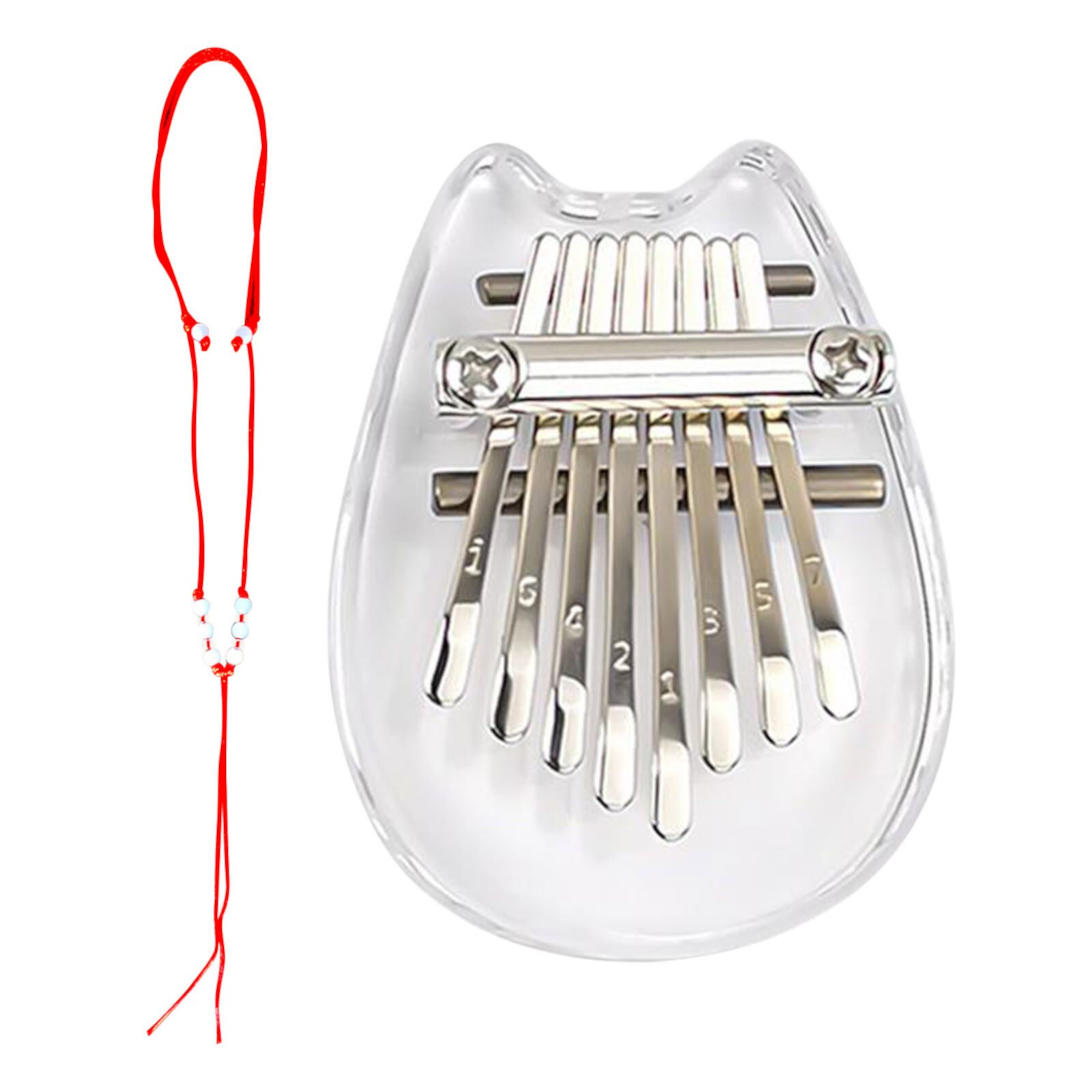 Fridja Transparent Cat 8-tone Mini Thumb Piano Finger Exercise Tool Fridja